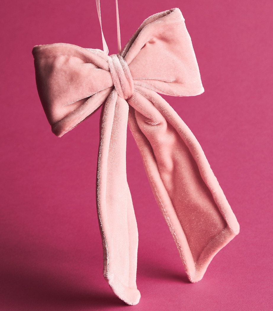 Luxury Garland Mini Velvet Bow Tree Decoration Blush Pink Image 2