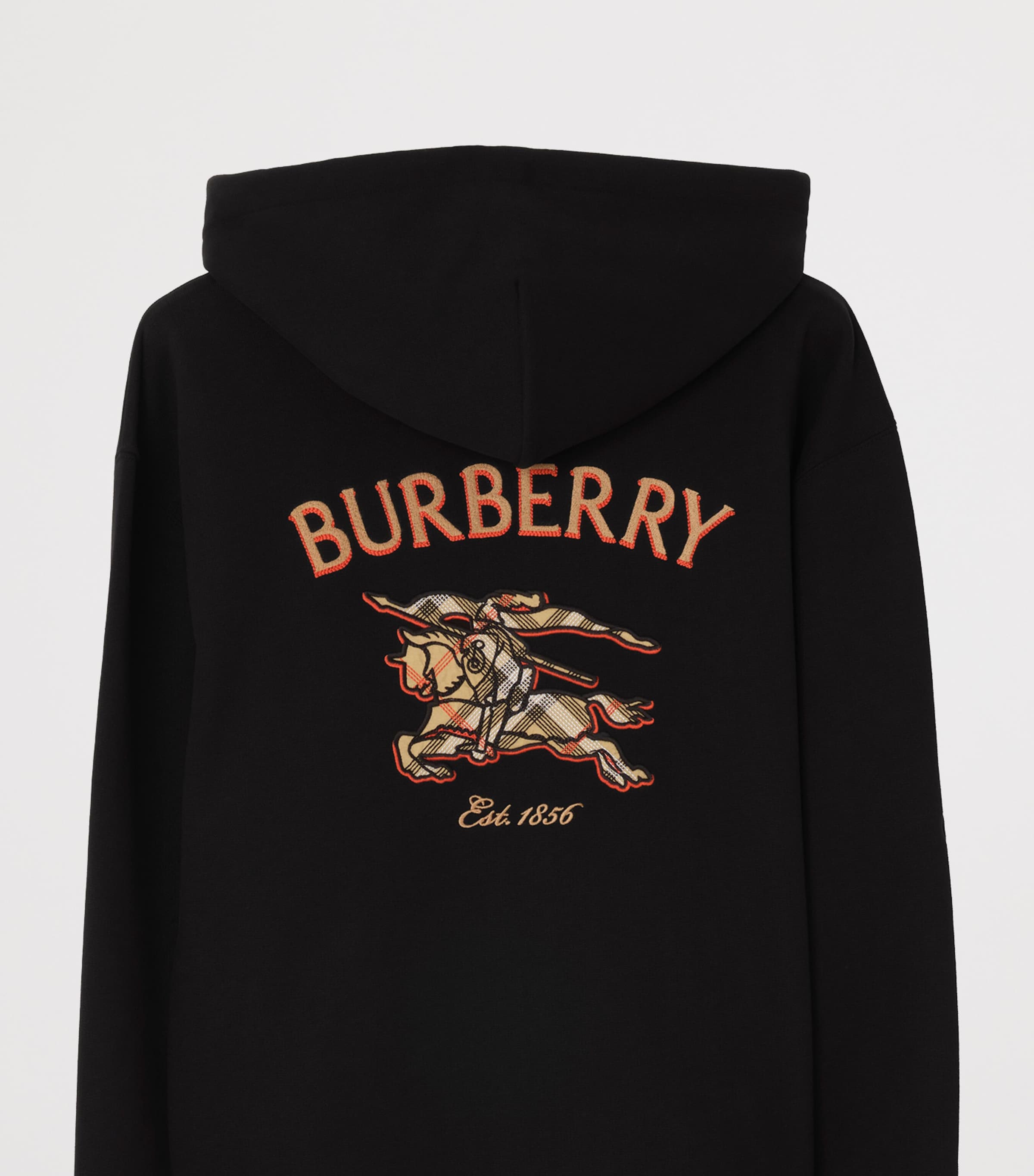 Burberry Mens Cotton EKD Zip-Up Hoodie Black Image 4