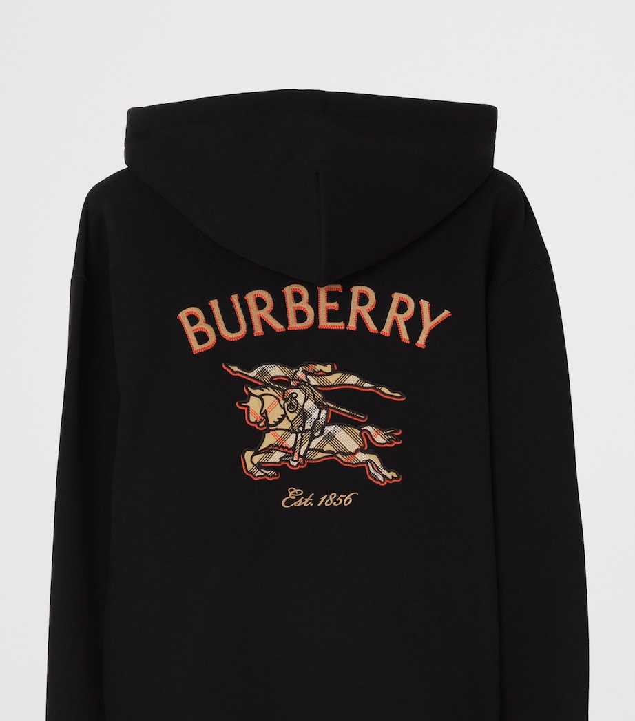 Burberry Mens Cotton EKD Zip-Up Hoodie Black Image 4