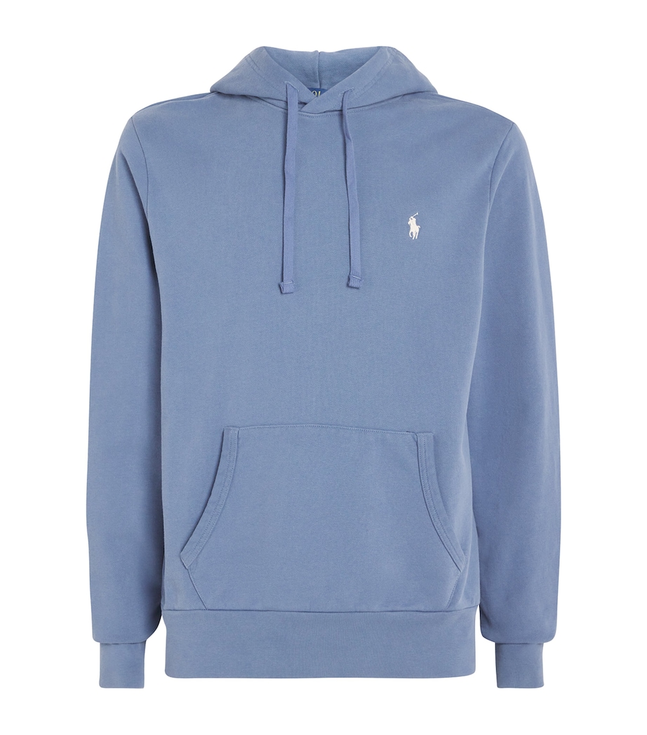 Cotton Polo Pony Hoodie BLUE Image 1