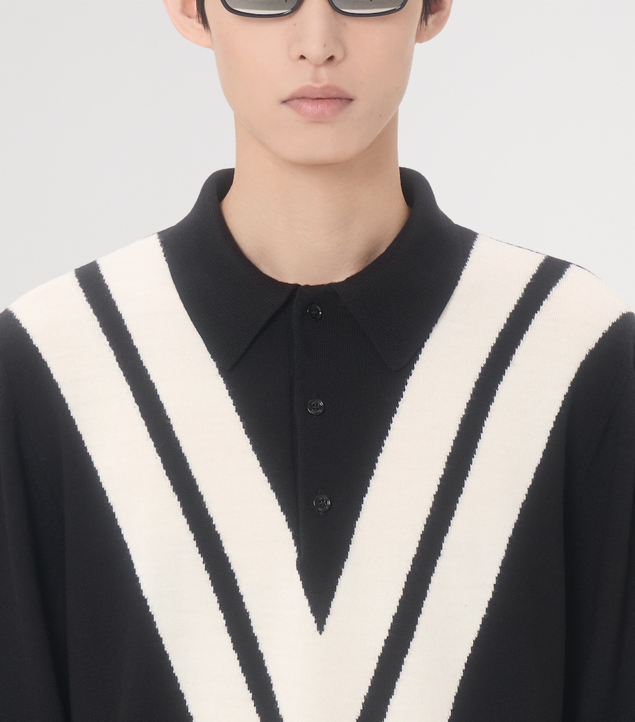 Valentino Garavani Mens Virgin Wool Logo Polo Shirt Image 6