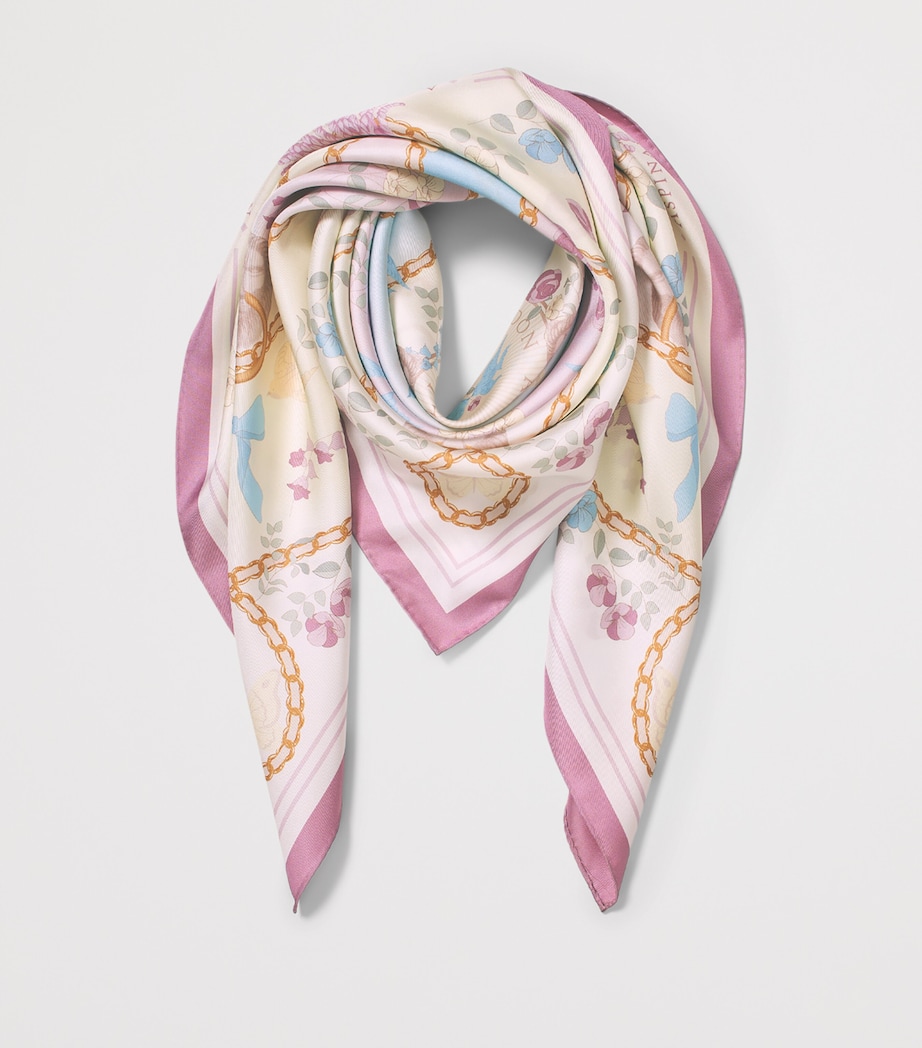 Aspinal Of London Silk Mayfair Scarf Rose Image 3