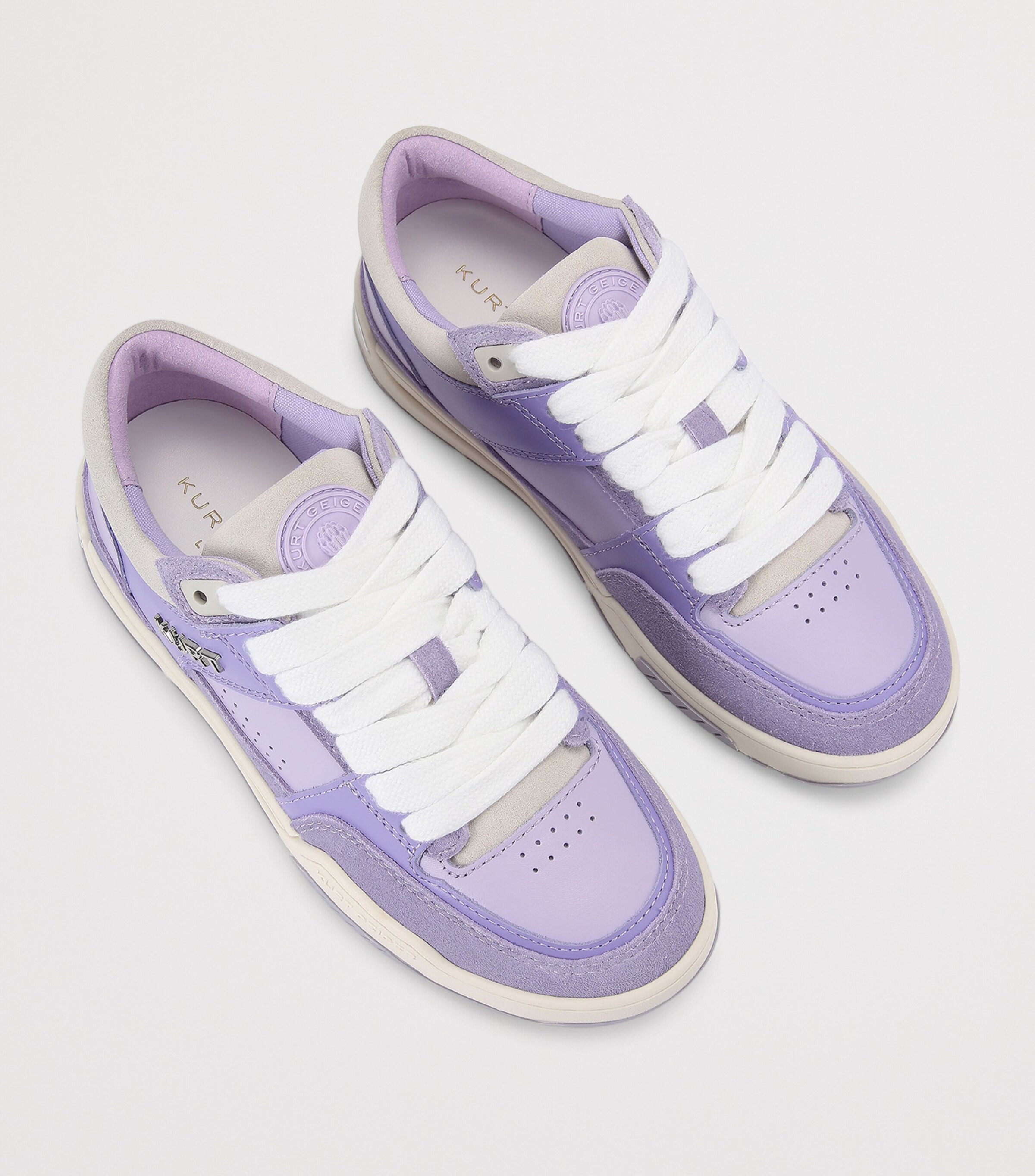 Kurt Geiger London Leather Hatton Sneakers Lilac Image 4