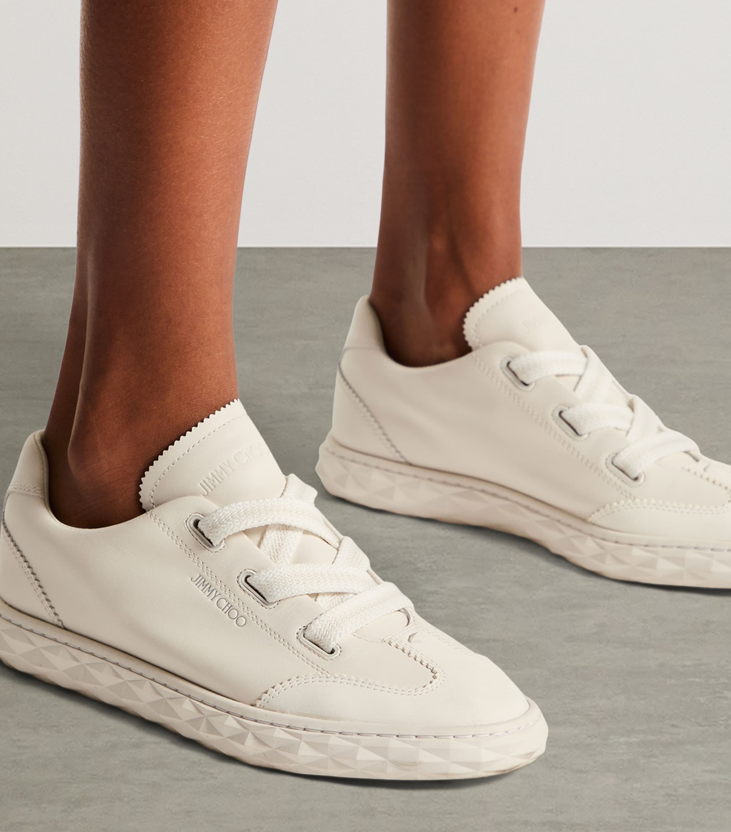 Jimmy Choo Diamond Light Flex Leather Sneakers | Harrods US