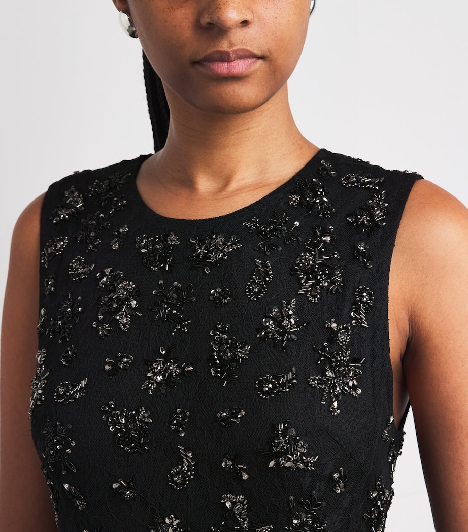 Embellished Evelina Mini Dress BLACK Image 6