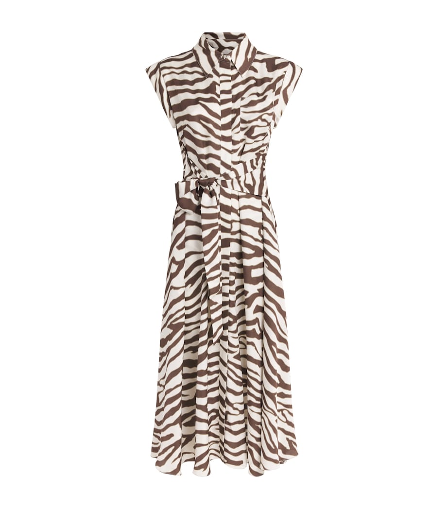 Toccin Womens Zebra Serena Midi Shirt Dress Natural Zebra Image 1