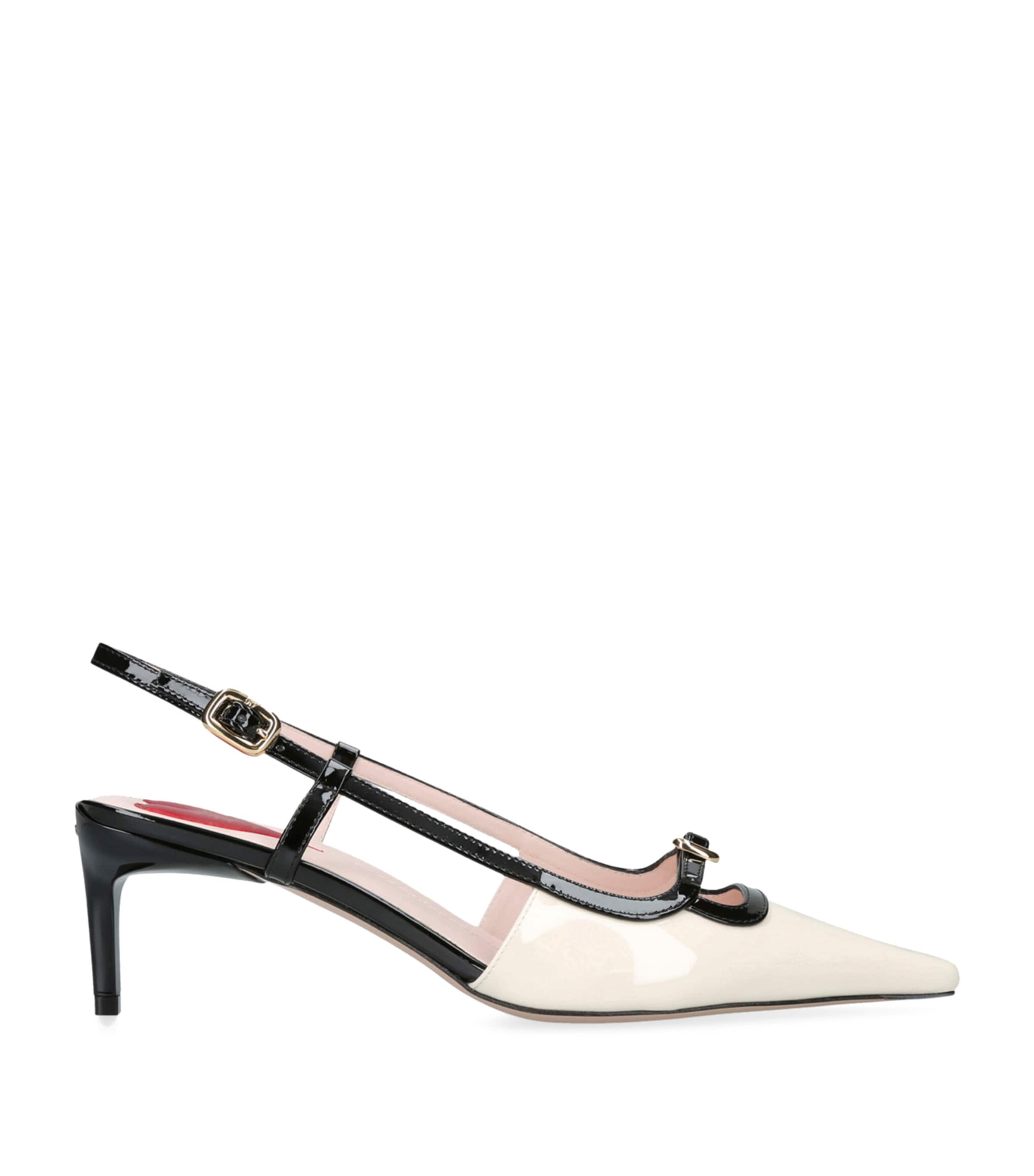 サンダル・ミュール Roger Vivier MINI BUCKLE SLING BACK DEC 55 Roger Vivier Mini Buckle Sling Back Dec 55 In Cream Black