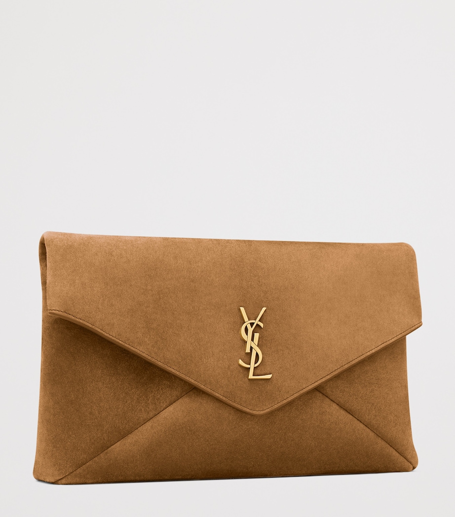 Saint Laurent Large Suede Cassandre Envelope Pouch Image 6