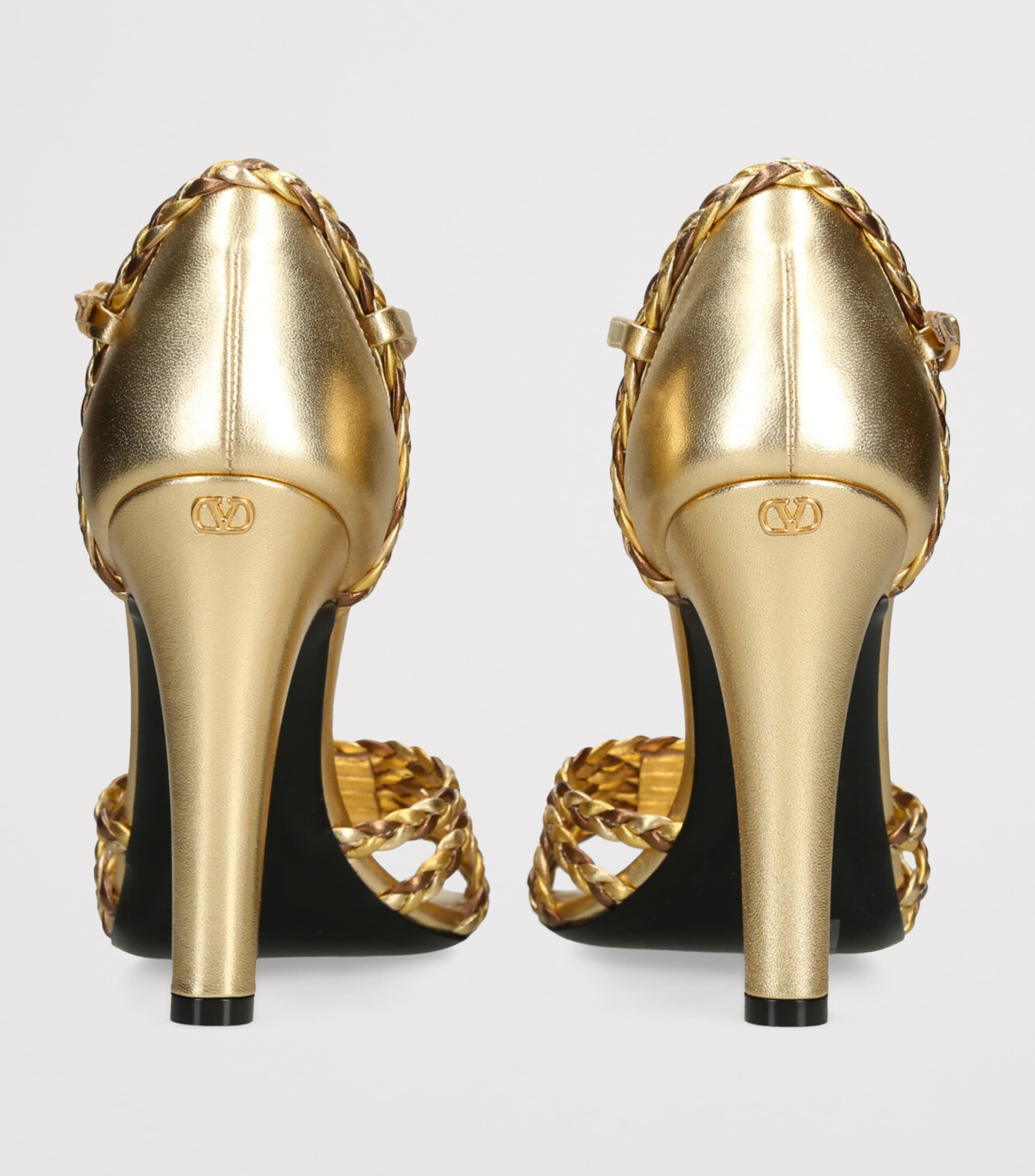 Leather Dolly Heeled Sandals 105 GOLD Image 2