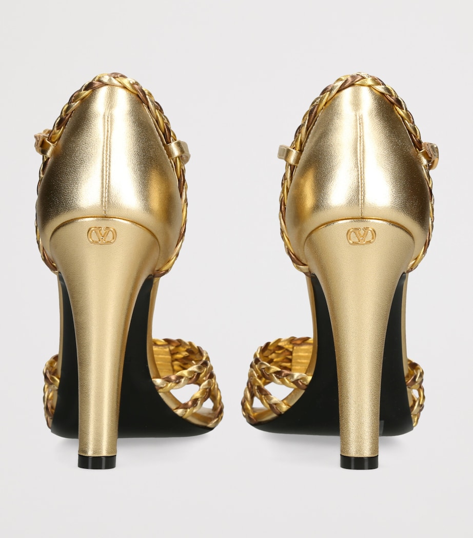 Leather Dolly Heeled Sandals 105 GOLD Image 2