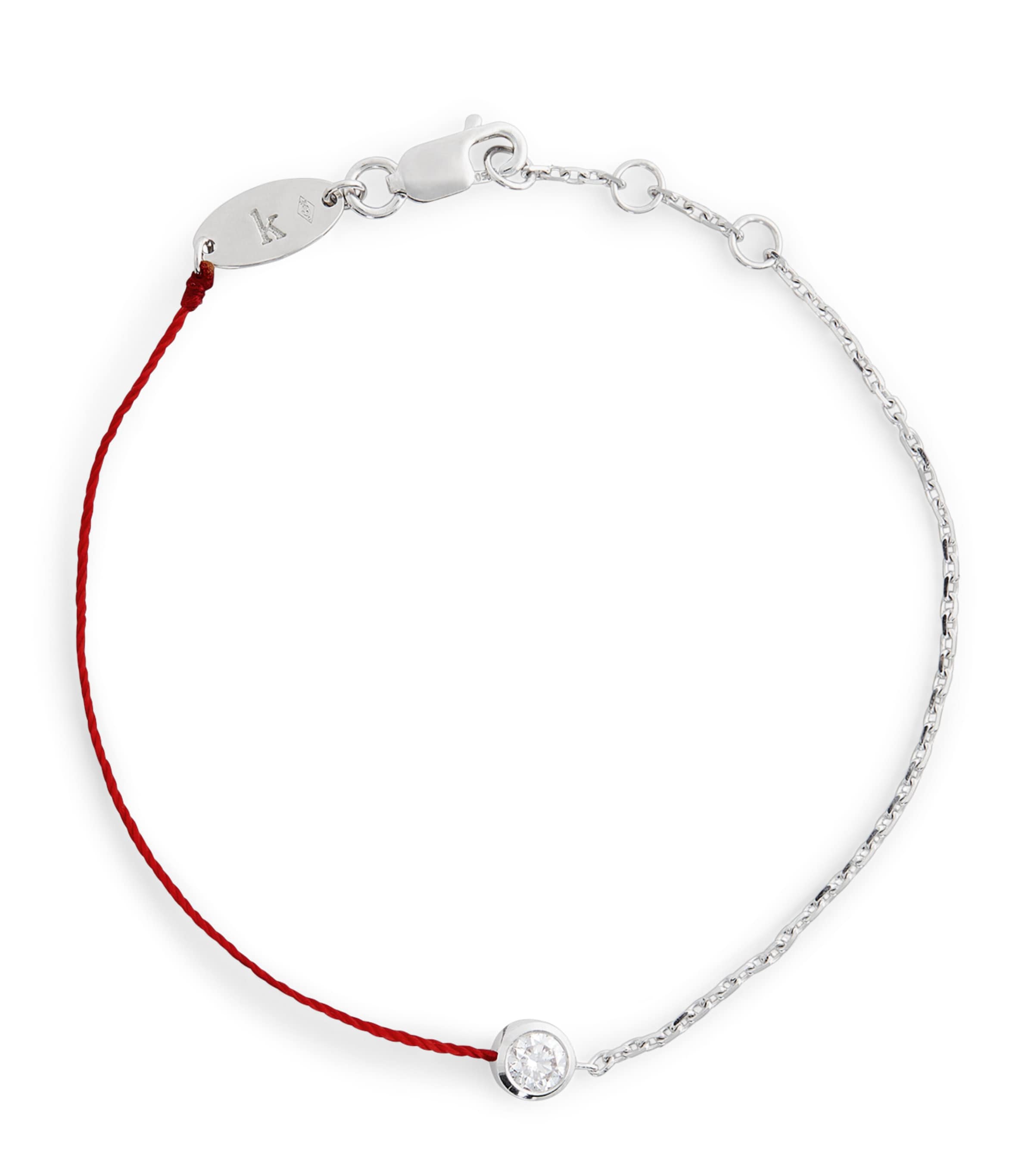 Redline White Gold And Diamond Pure Double Bracelet In Red