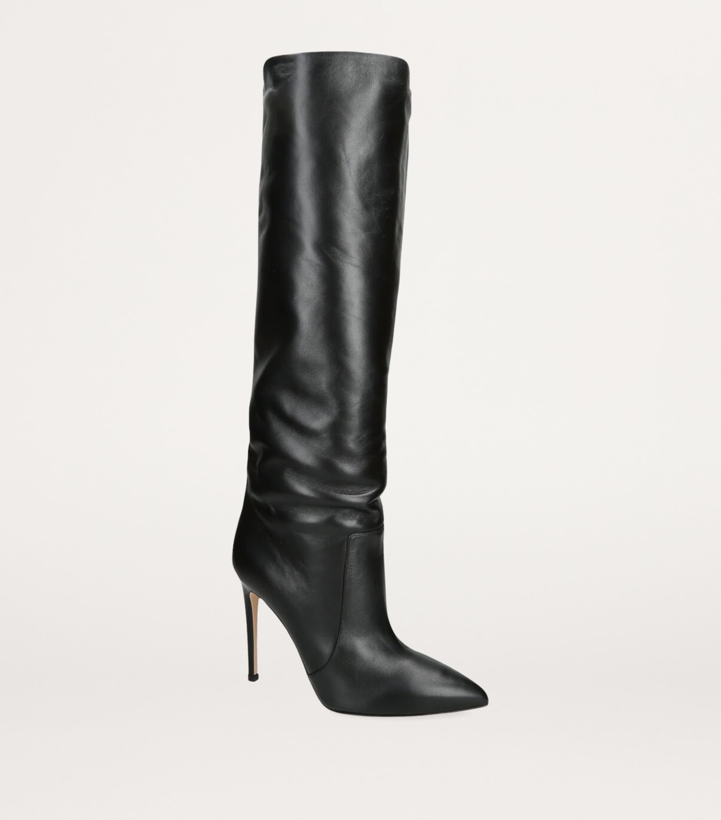 ロングブーツ PARIS TEXAS Stiletto Boot PARIS TEXAS Stiletto croc-effect leather knee boots | NET-A