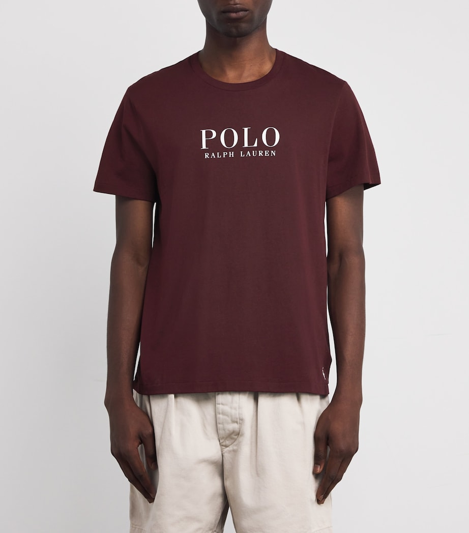 Cotton Logo Sleep T-Shirt HRVARD WINE Image 3