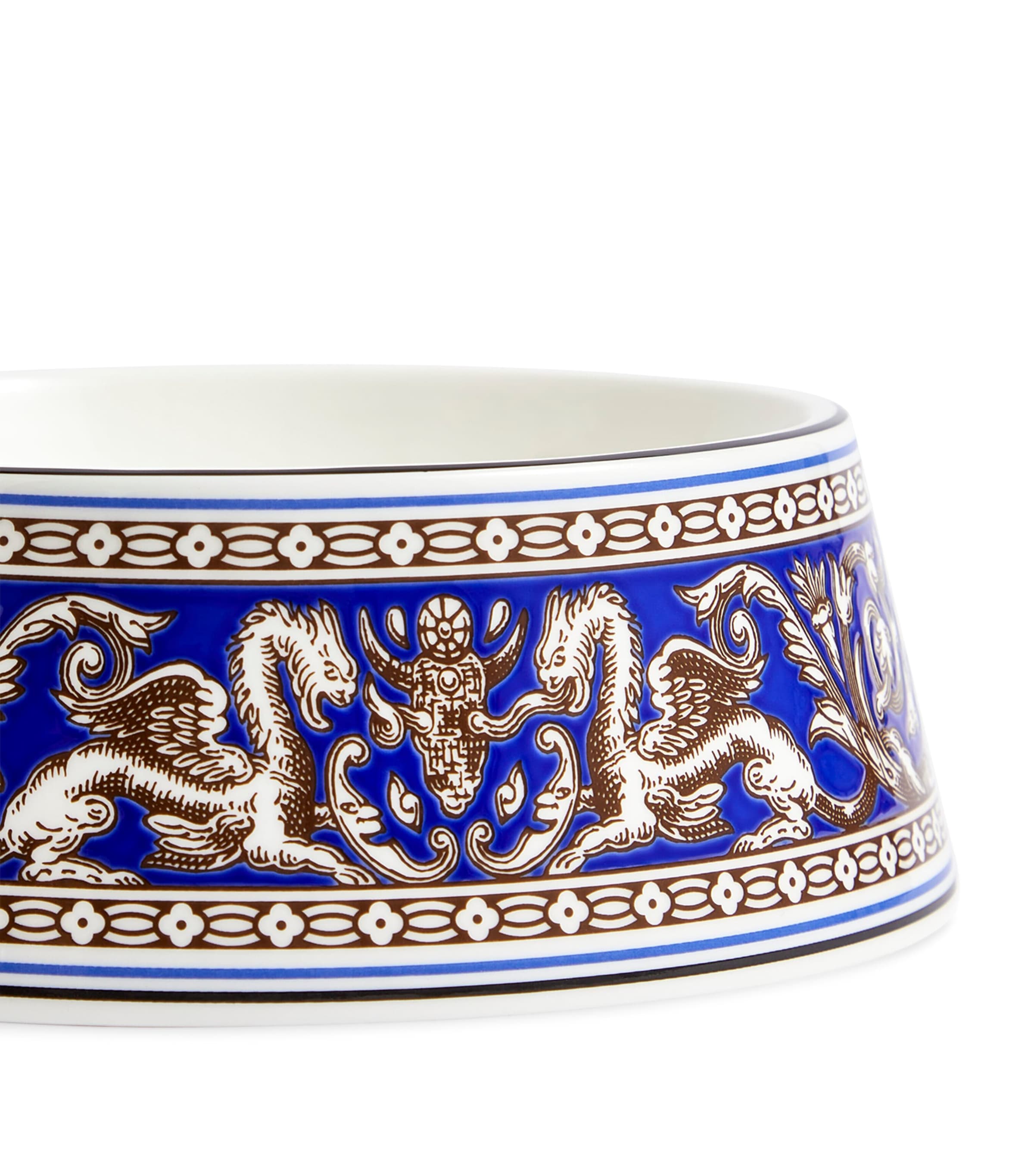 Bone China Florentine Pet Bowl (17cm) BLUE Image 3