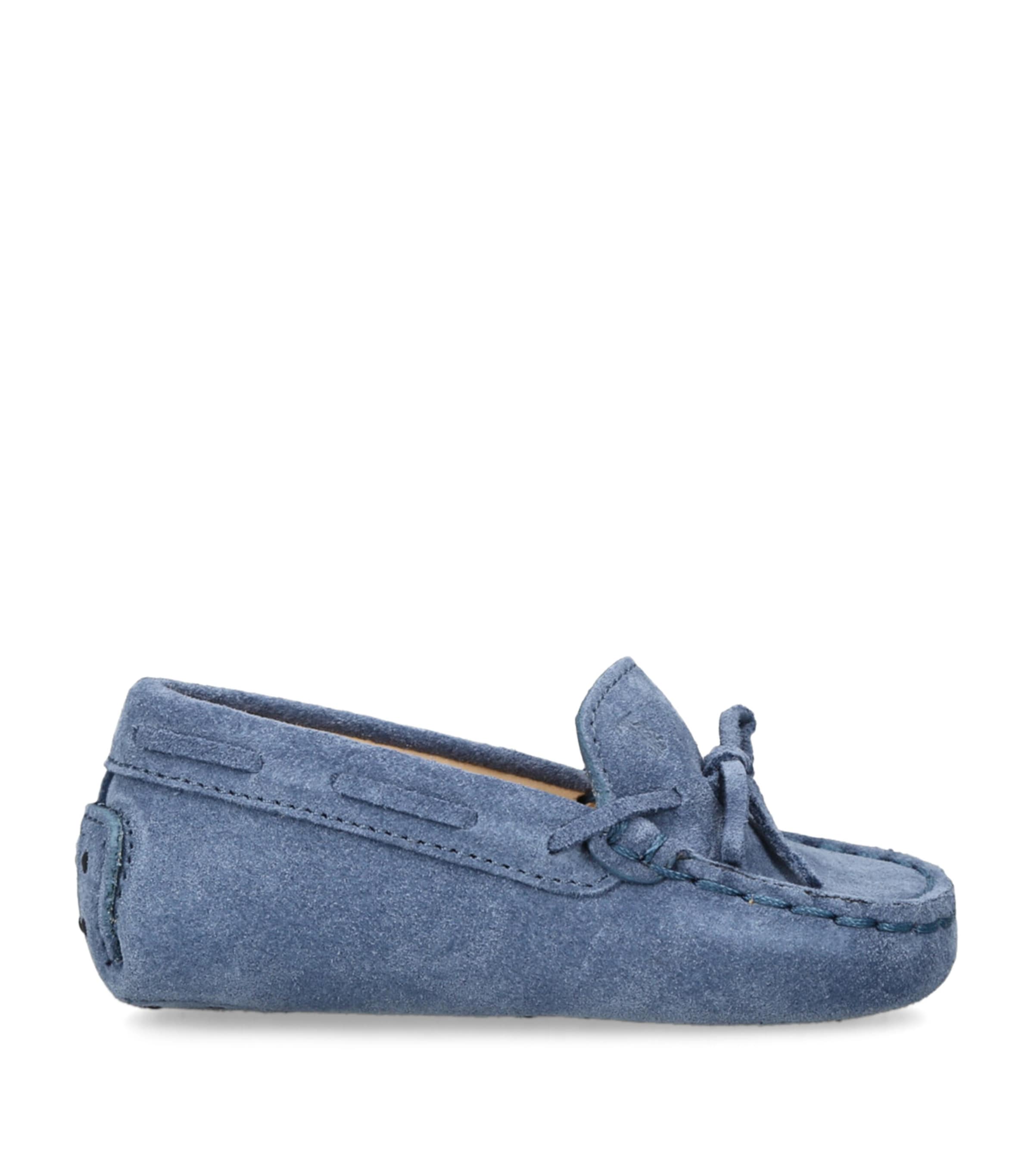 Tod's Suede Laccetto Gommino Loafers In Blue
