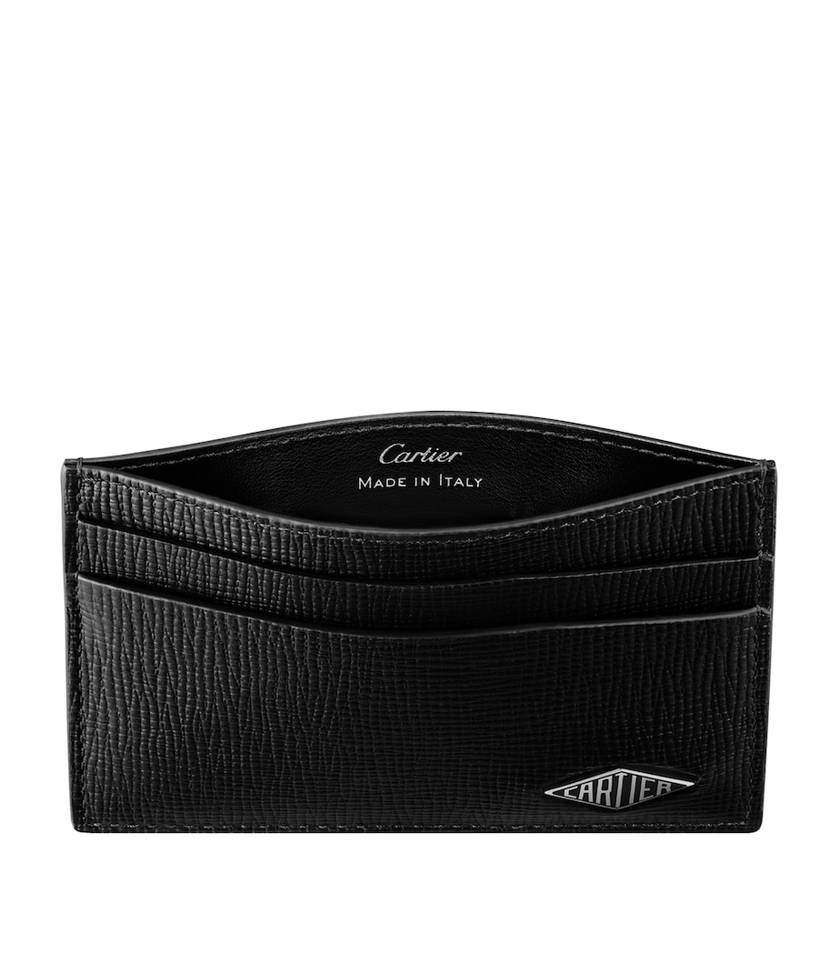 Grained Leather Losange Card Holder BLACK Image 2
