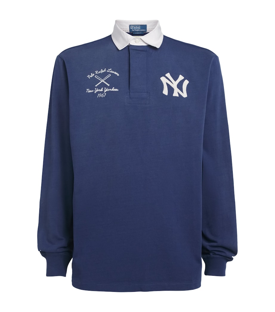 Polo Ralph Lauren Mens x Yankees Cotton Rugby Polo Shirt Dark Cobalt Image 1