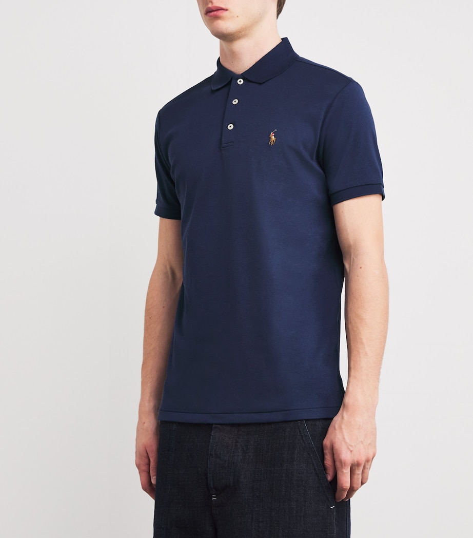 Polo Ralph Lauren Mens Cotton Custom Slim-Fit Polo Shirt French Navy Image 3