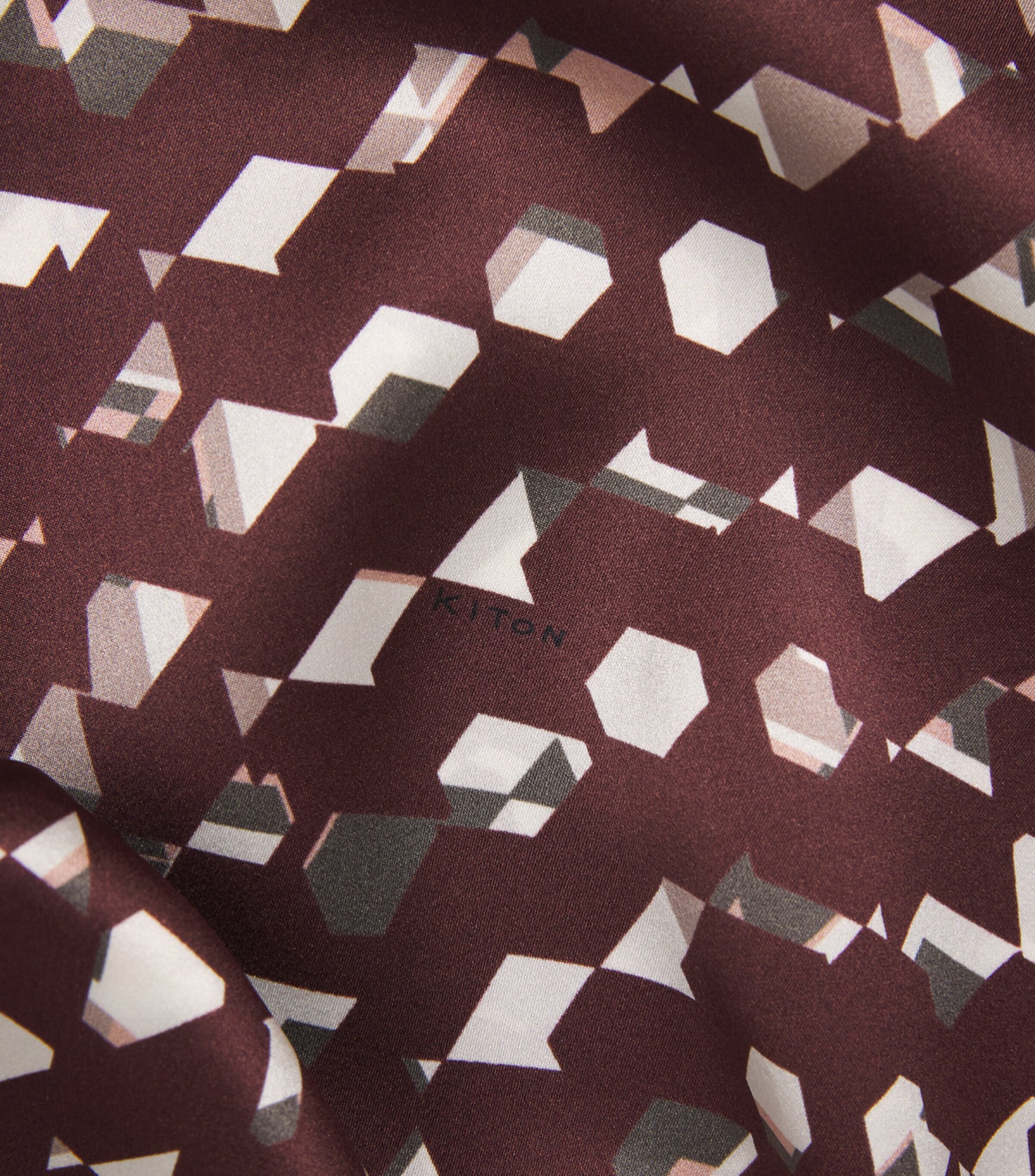 Kiton Womens Silk Printed Sleeveless Top Bordeaux Print Image 6