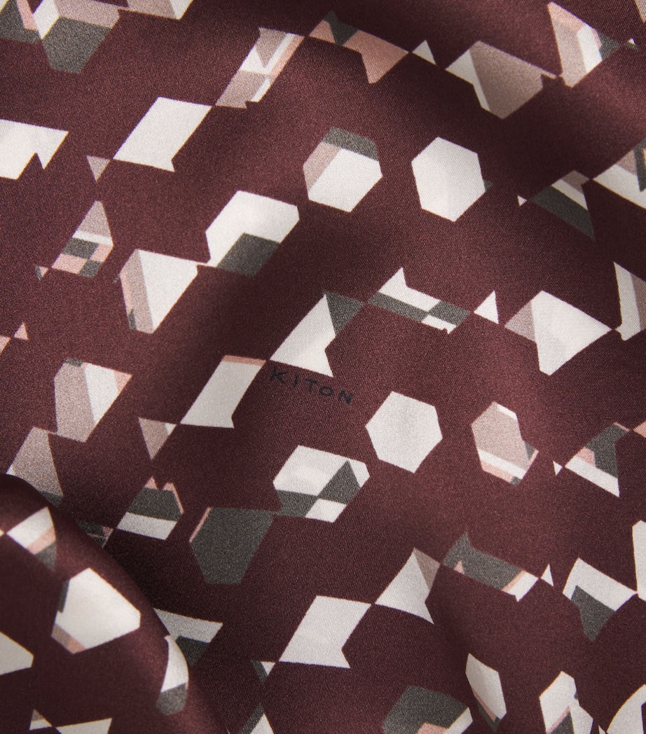 Kiton Womens Silk Printed Sleeveless Top Bordeaux Print Image 6
