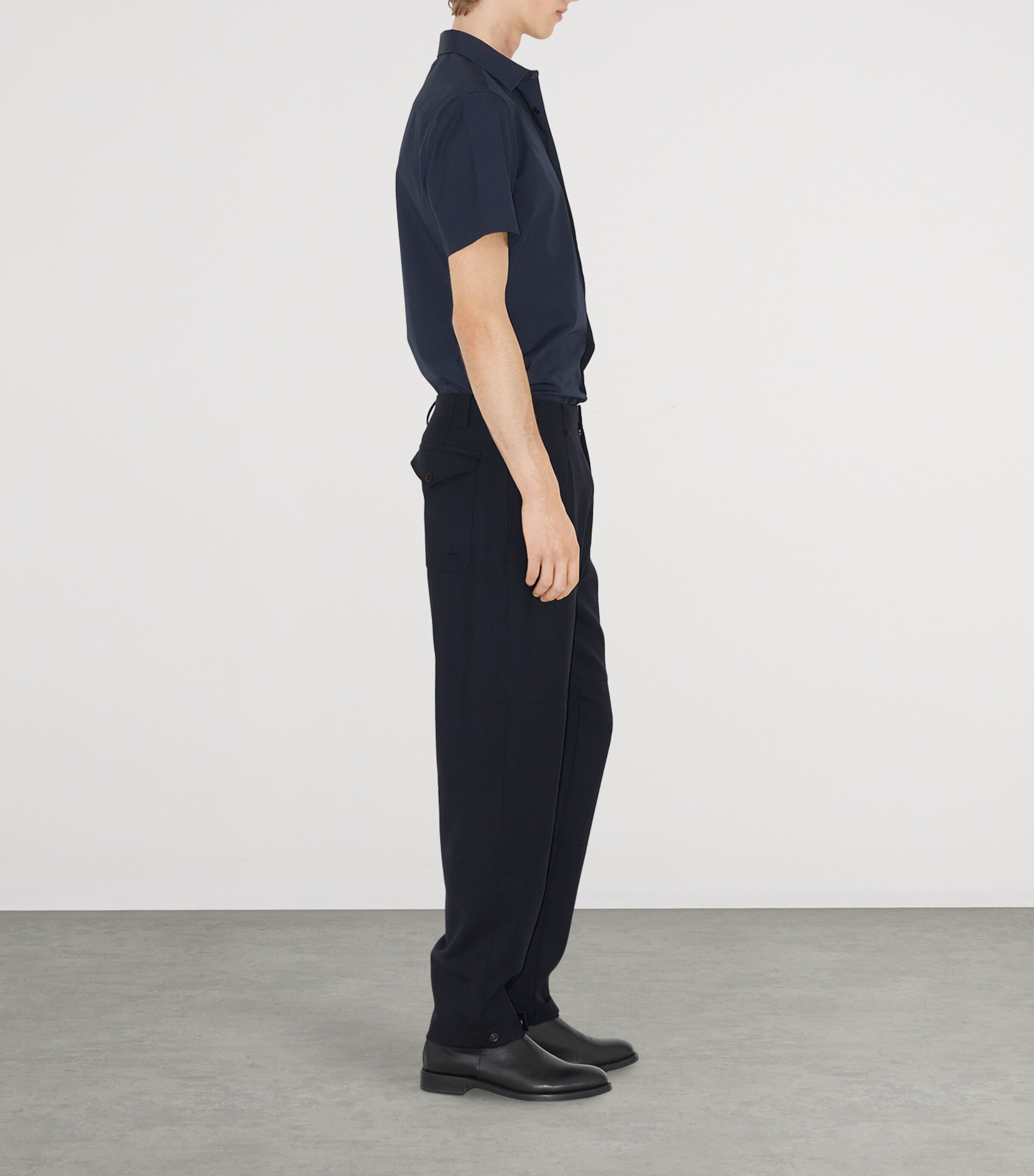 Stretch-Cotton Short-Sleeve Shirt NAVY Image 3