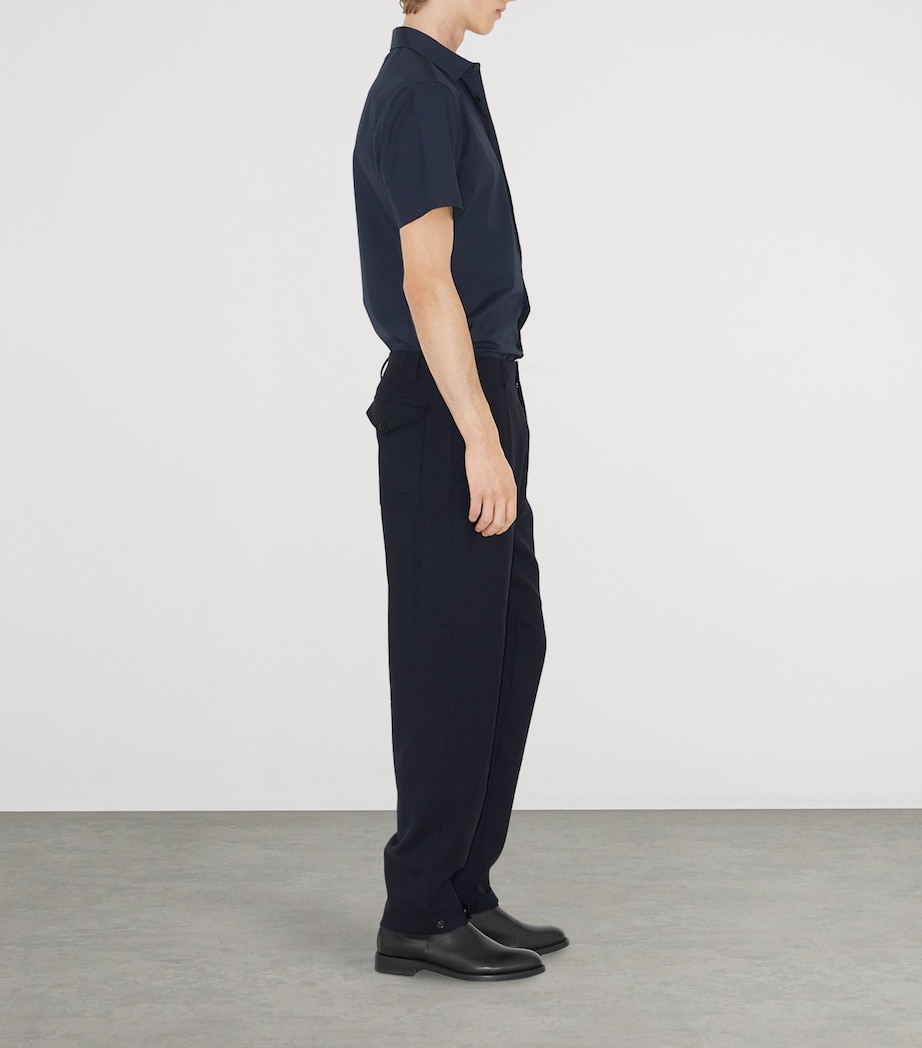 Stretch-Cotton Short-Sleeve Shirt NAVY Image 3