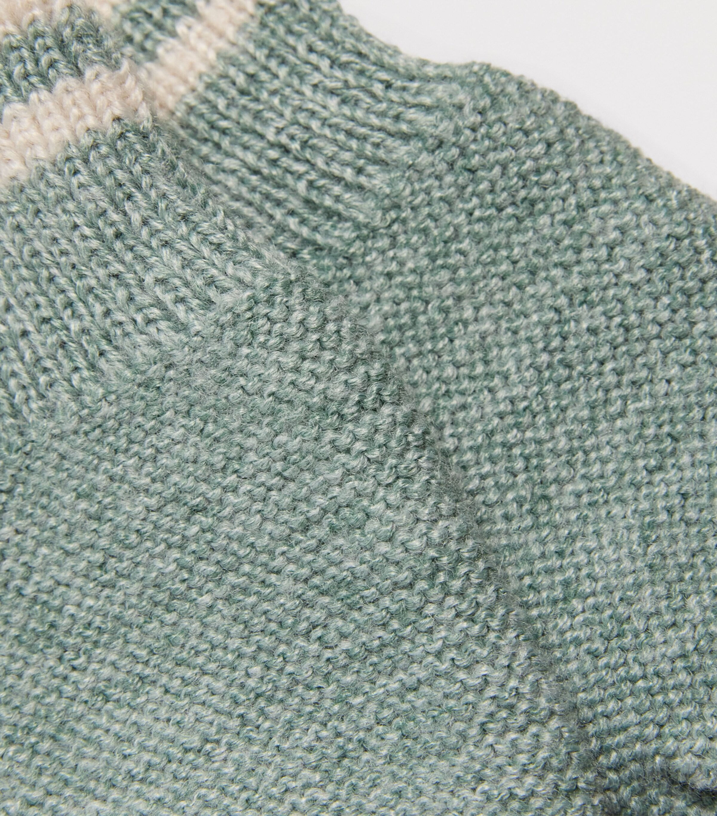 Knitted Contrast-Stripe Mittens (0-24 Months) MINT GREEN Image 2