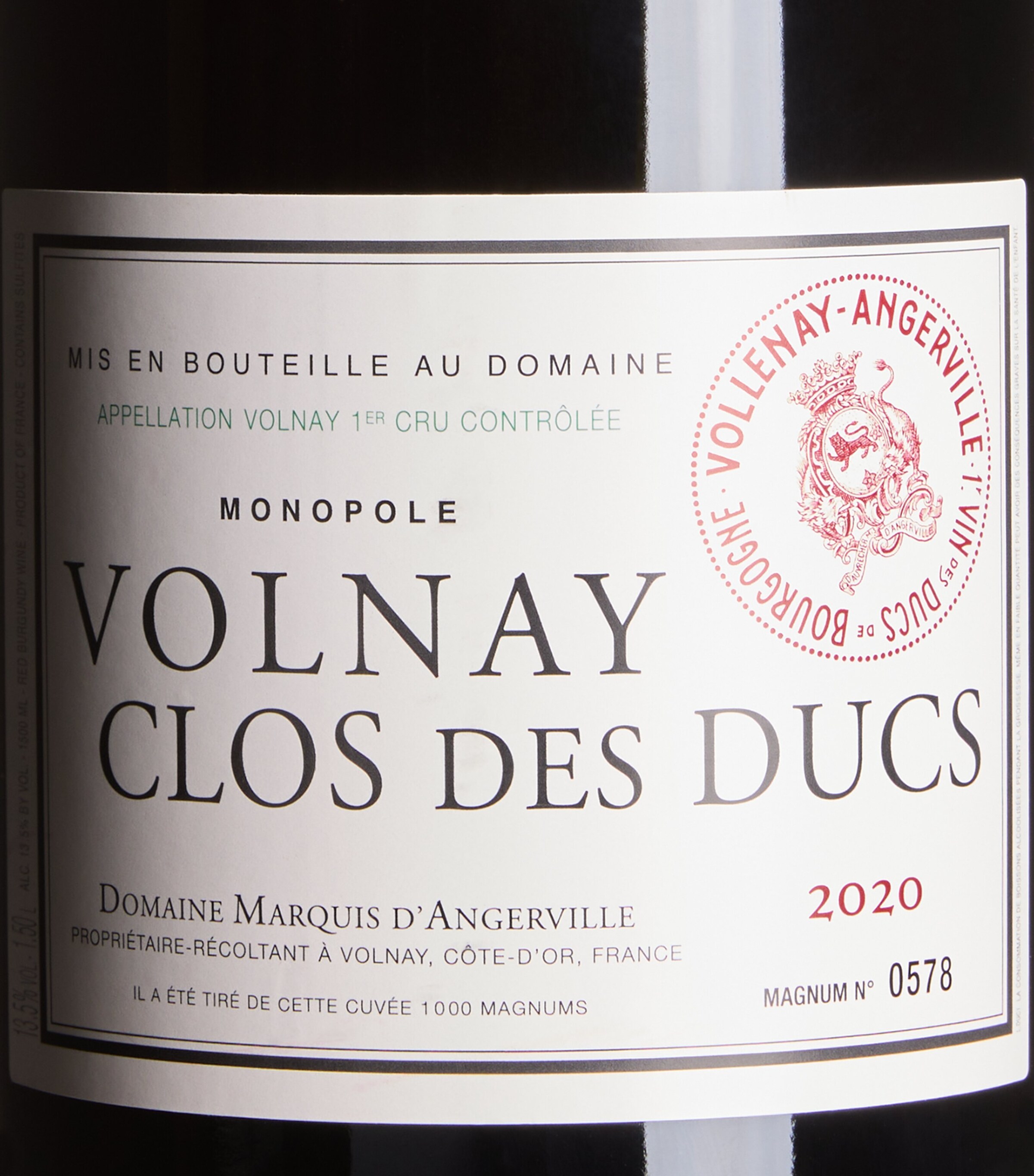 Domaine Marquis D'Angerville Domaine Marquis d'Angerville Clos des Ducs Volnay Premier Cru 2020 (75cl) - Burgundy, France Image 2