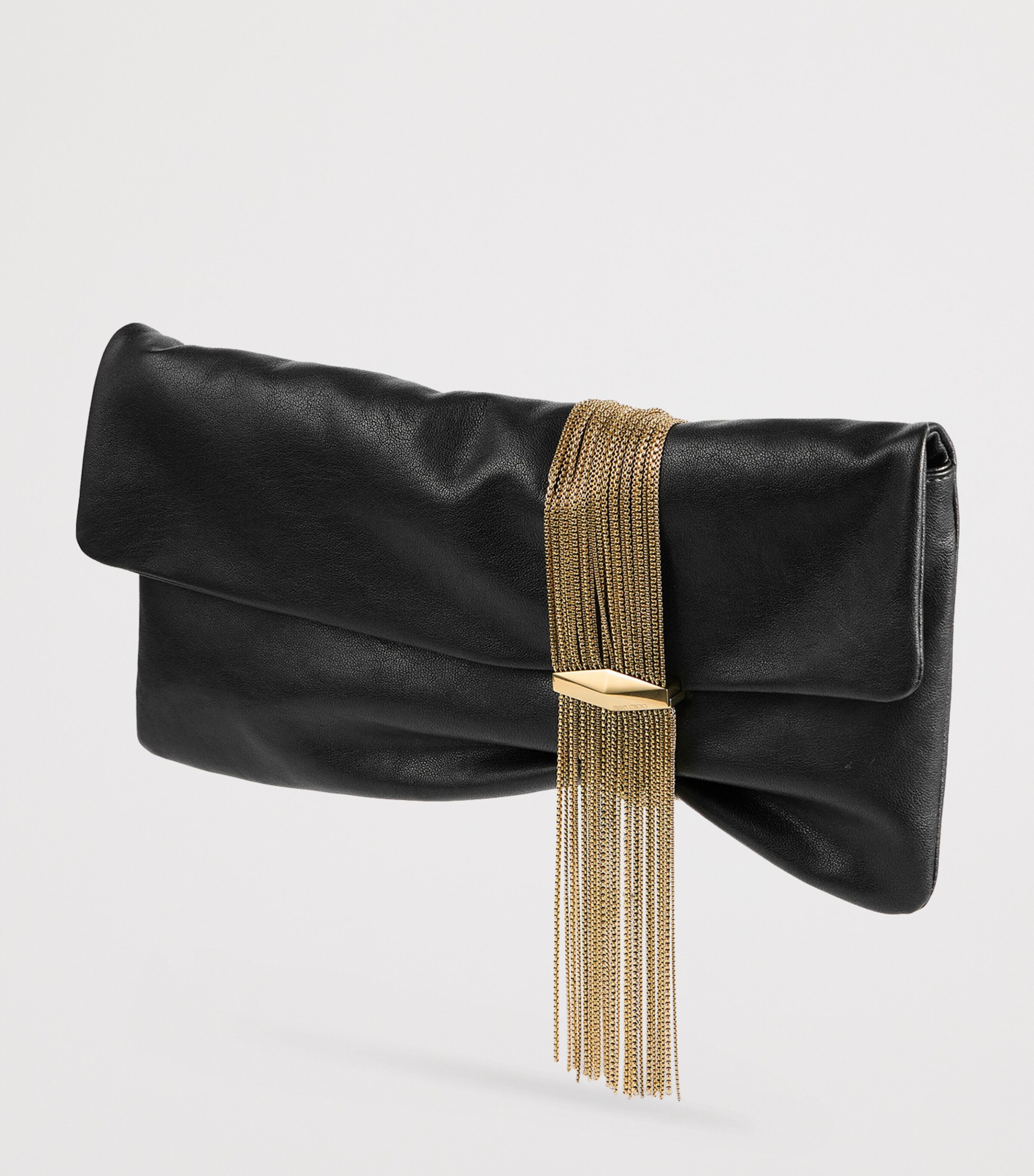 Zandra Biker Leather Clutch Bag BLACK/GOLD Image 2