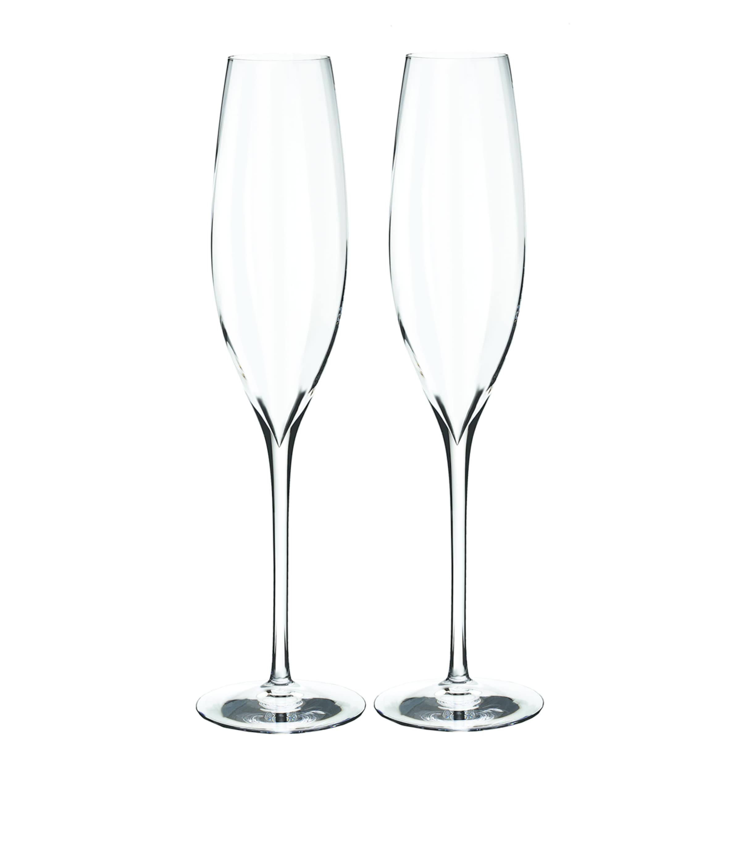 Waterford Set Of 2 Elegance Optic Champagne Flutes In Clear