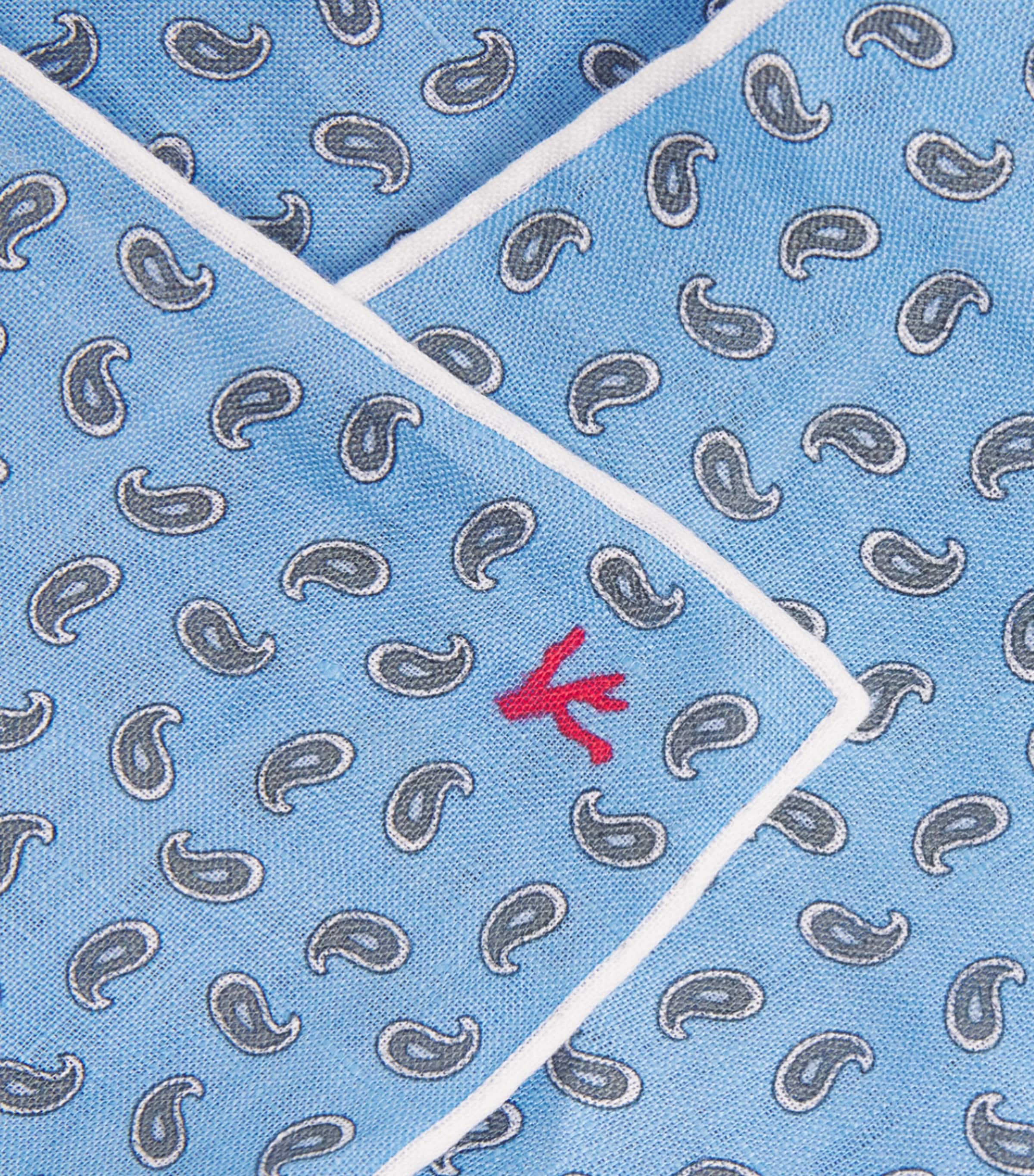 Isaia Silk Printed Pocket Square Image 3