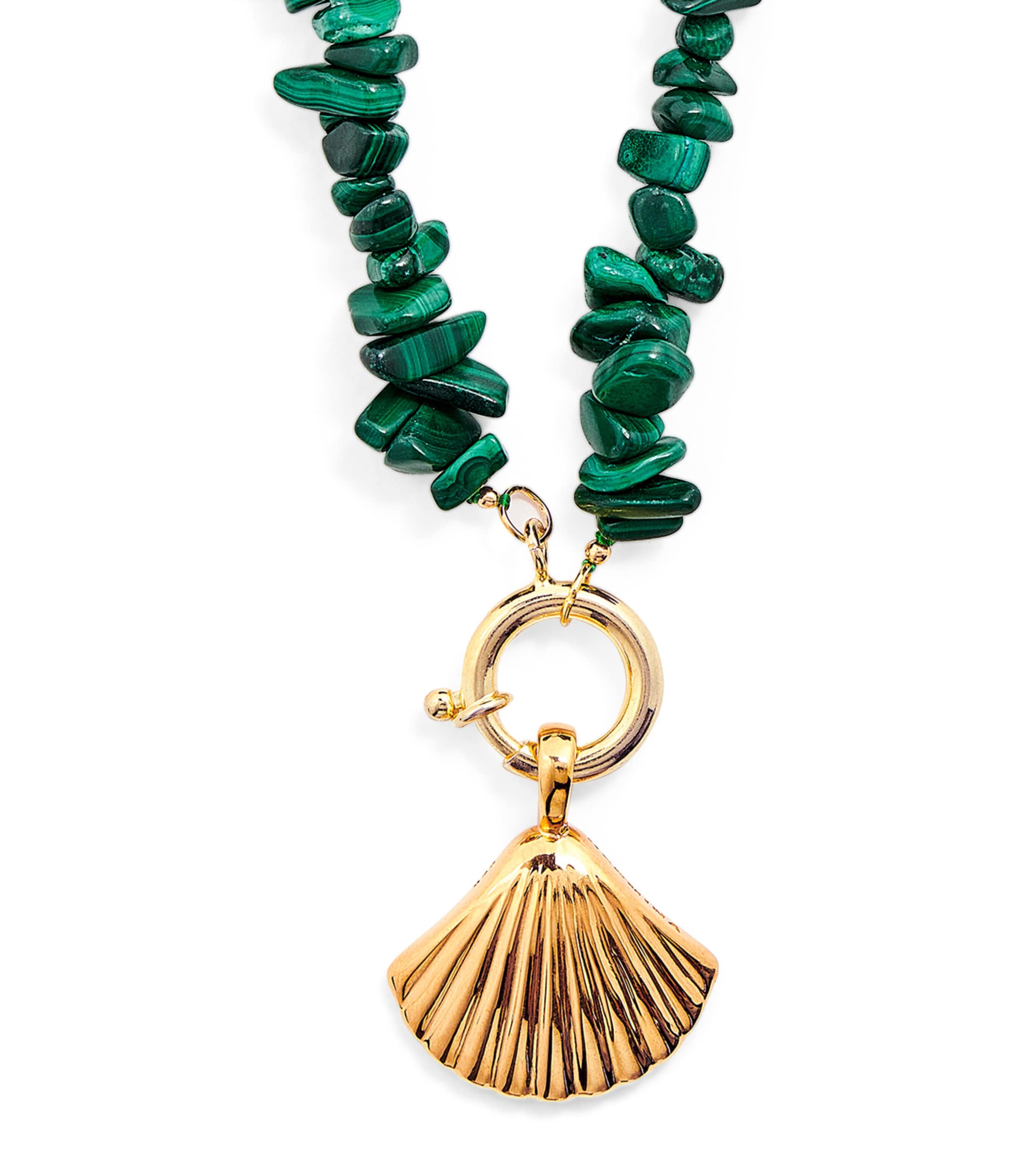 Hermina Athens Gold-plated Shell Pearl Necklace In Green