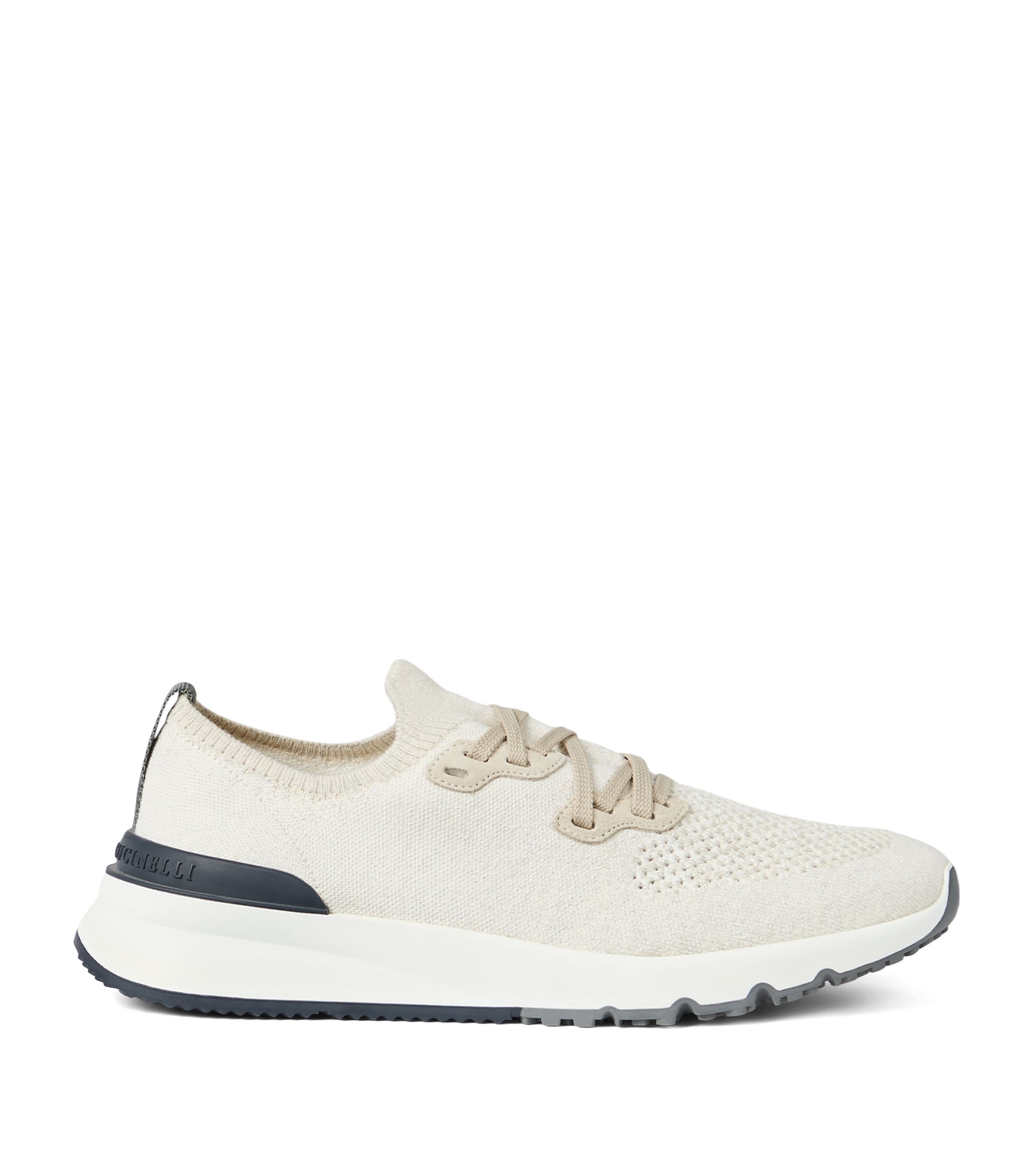 Brunello Cucinelli Cotton-Blend Chiné-Knit Sneakers Image 1