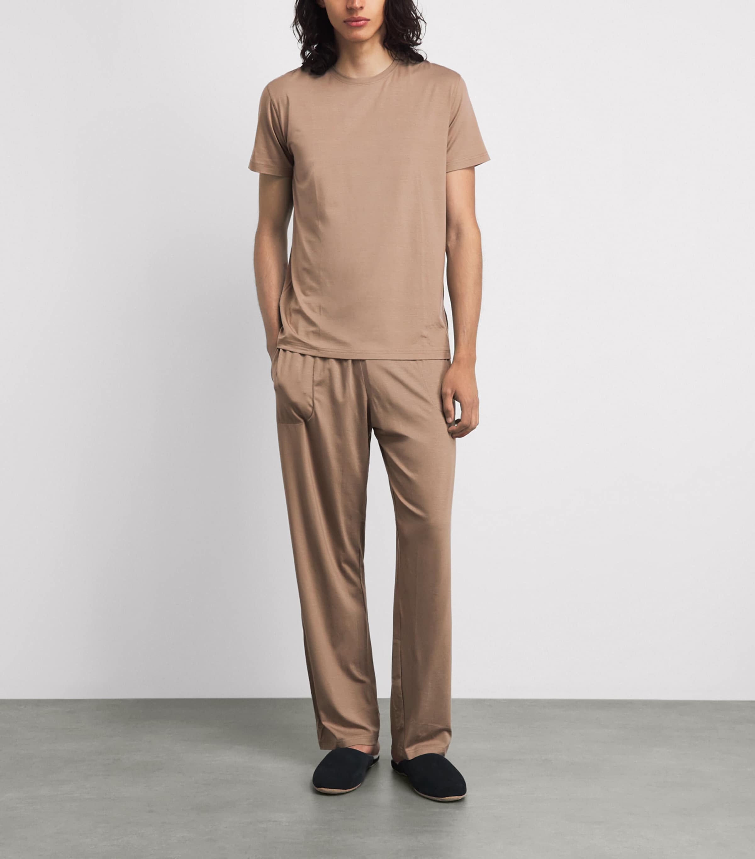 Derek Rose Mens Basel Lounge Trousers Bro Image 2