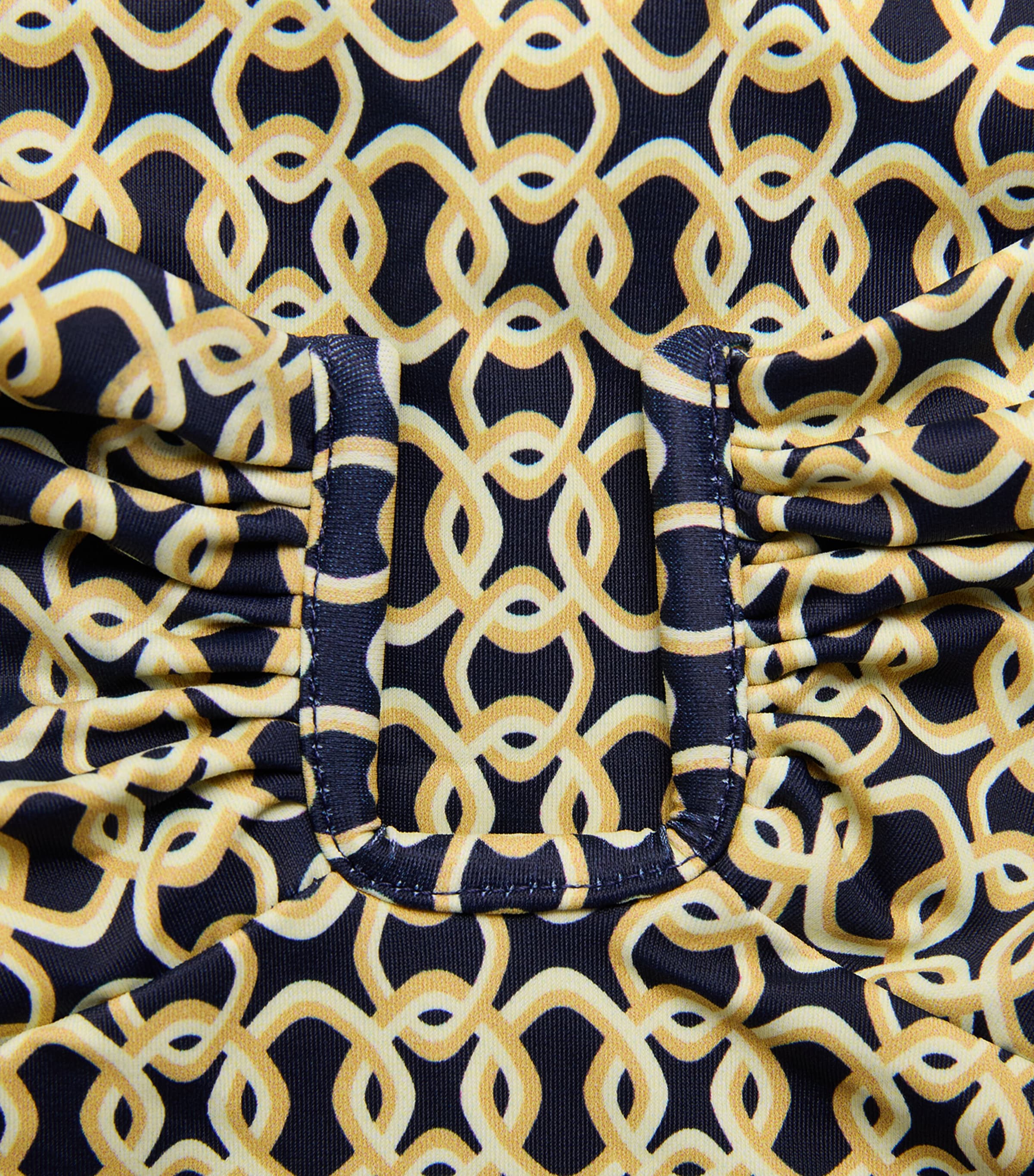 AWAY THAT DAY Womens Geometric Print Cannes Swimsuit Navy/gold Link Prnt Image 4