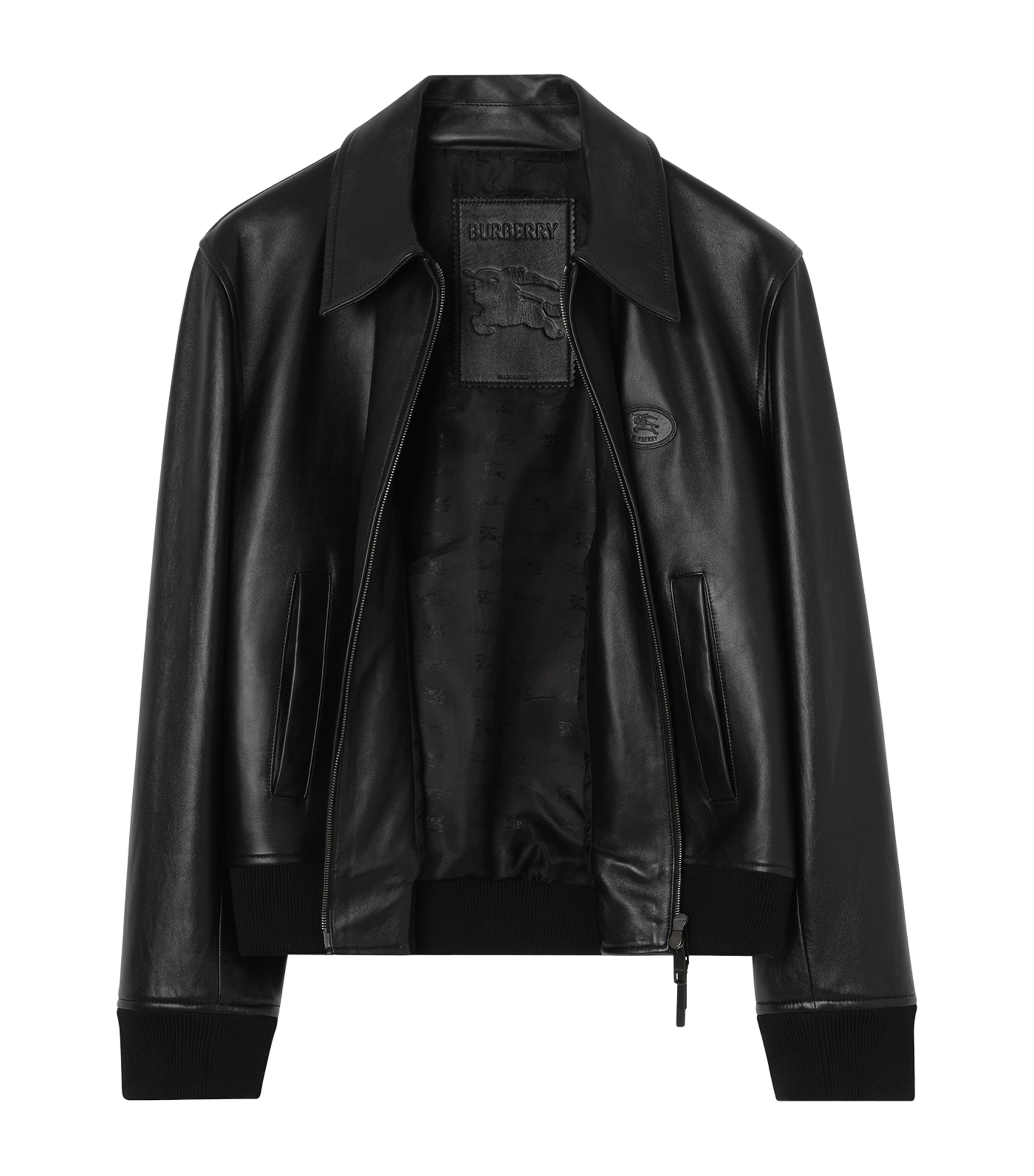 Burberry Mens Bloomsbury Leather Jacket Black Image 5