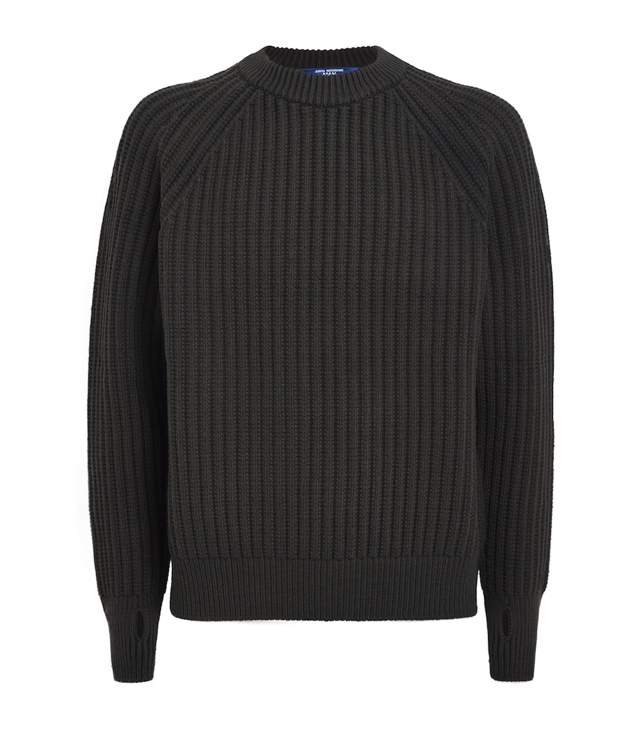 Wool Ribbed Sweater BLACK Image 1