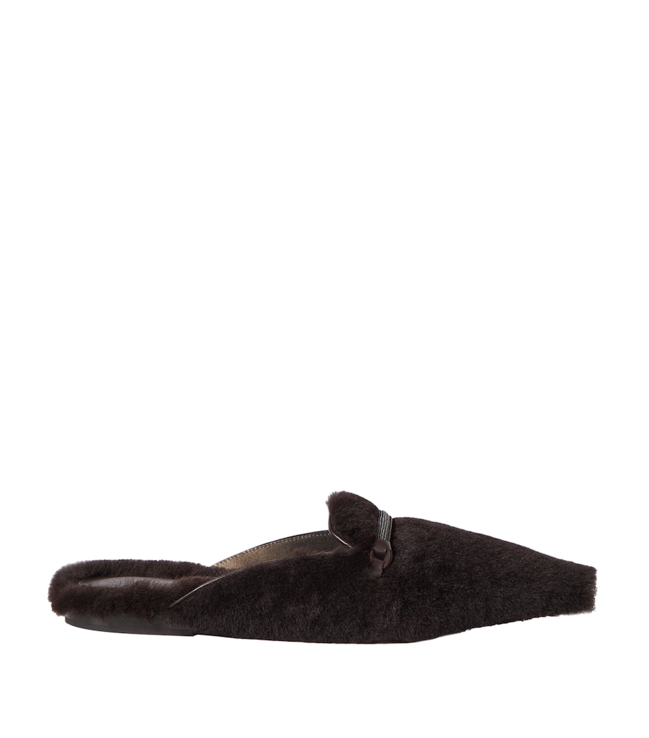 Brunello Cucinelli Shearling Flat Mules Image 1