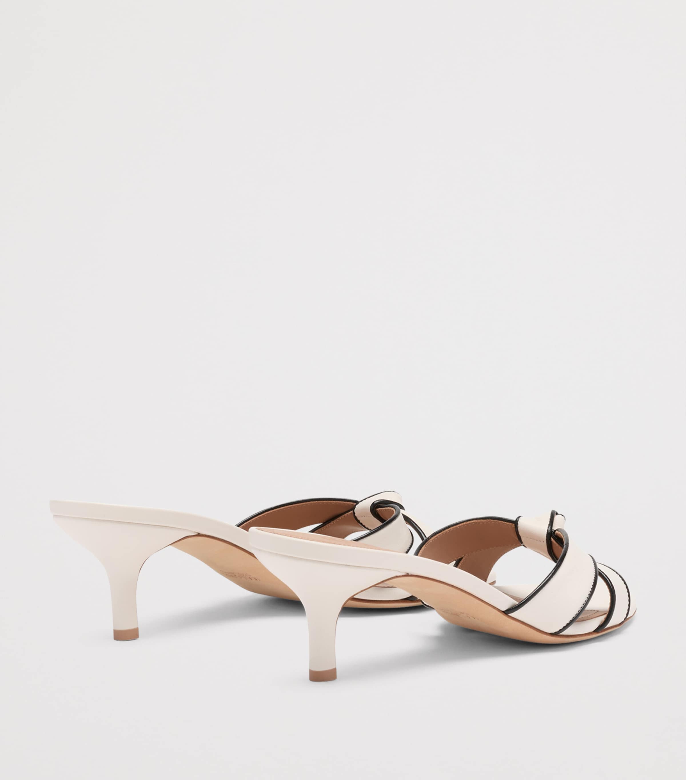 Malone Souliers Nappa Leather Raquel Kitten Heel Mules 45 Milk Image 4