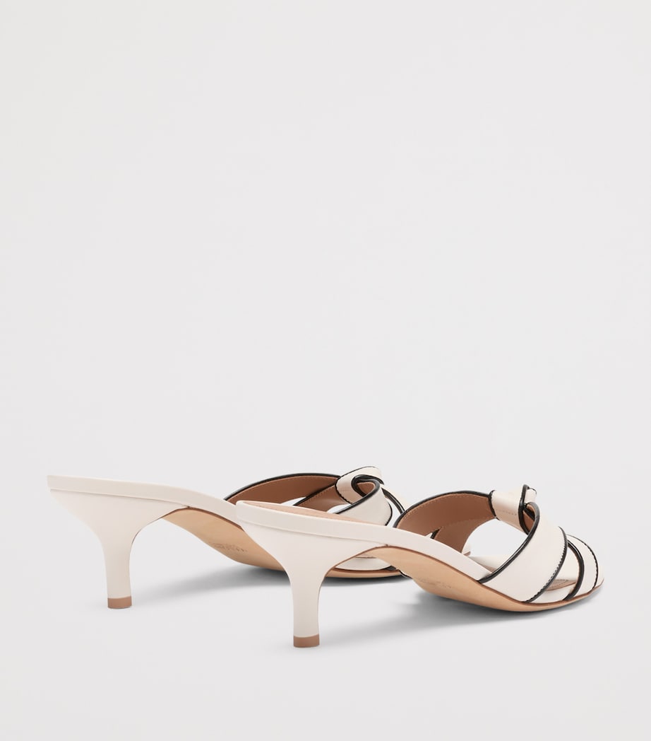 Malone Souliers Nappa Leather Raquel Kitten Heel Mules 45 Milk Image 4