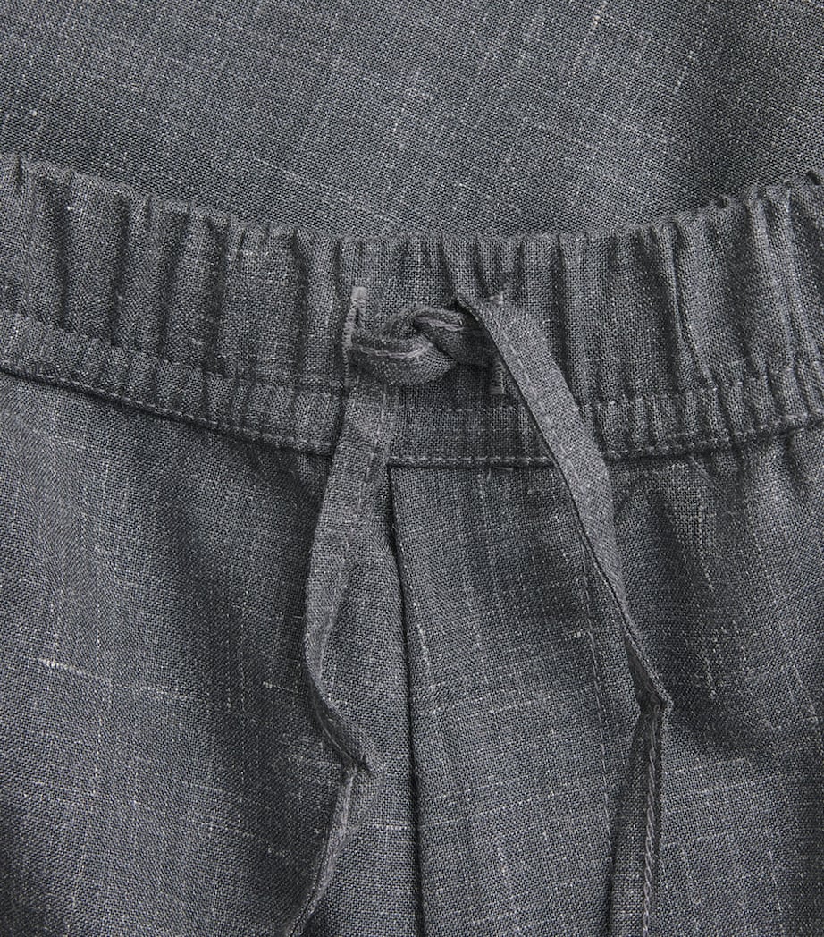 Officine Generale Mens Organic Cotton Drawstring Nilson Trousers Midgrey/ecru Image 6
