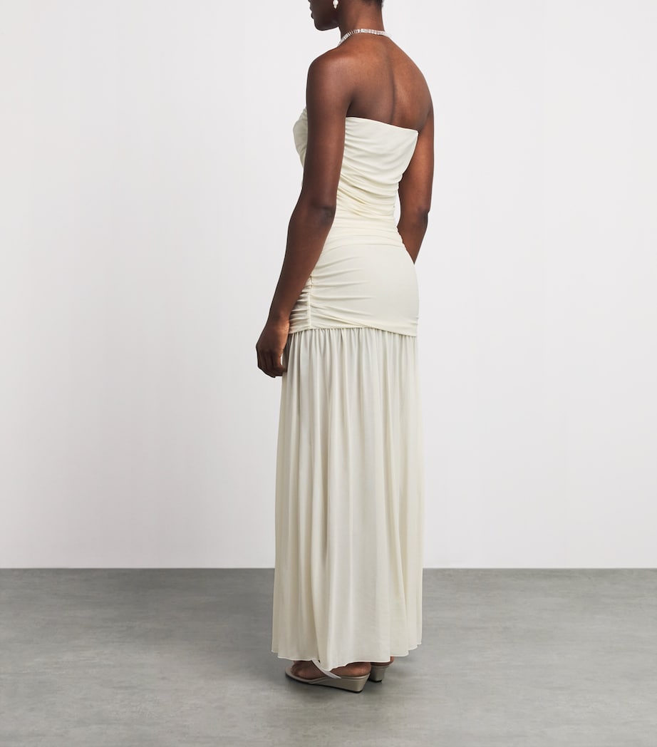 Moré Noir Womens Crepe Astra Maxi Dress Alabaster Cream Image 4