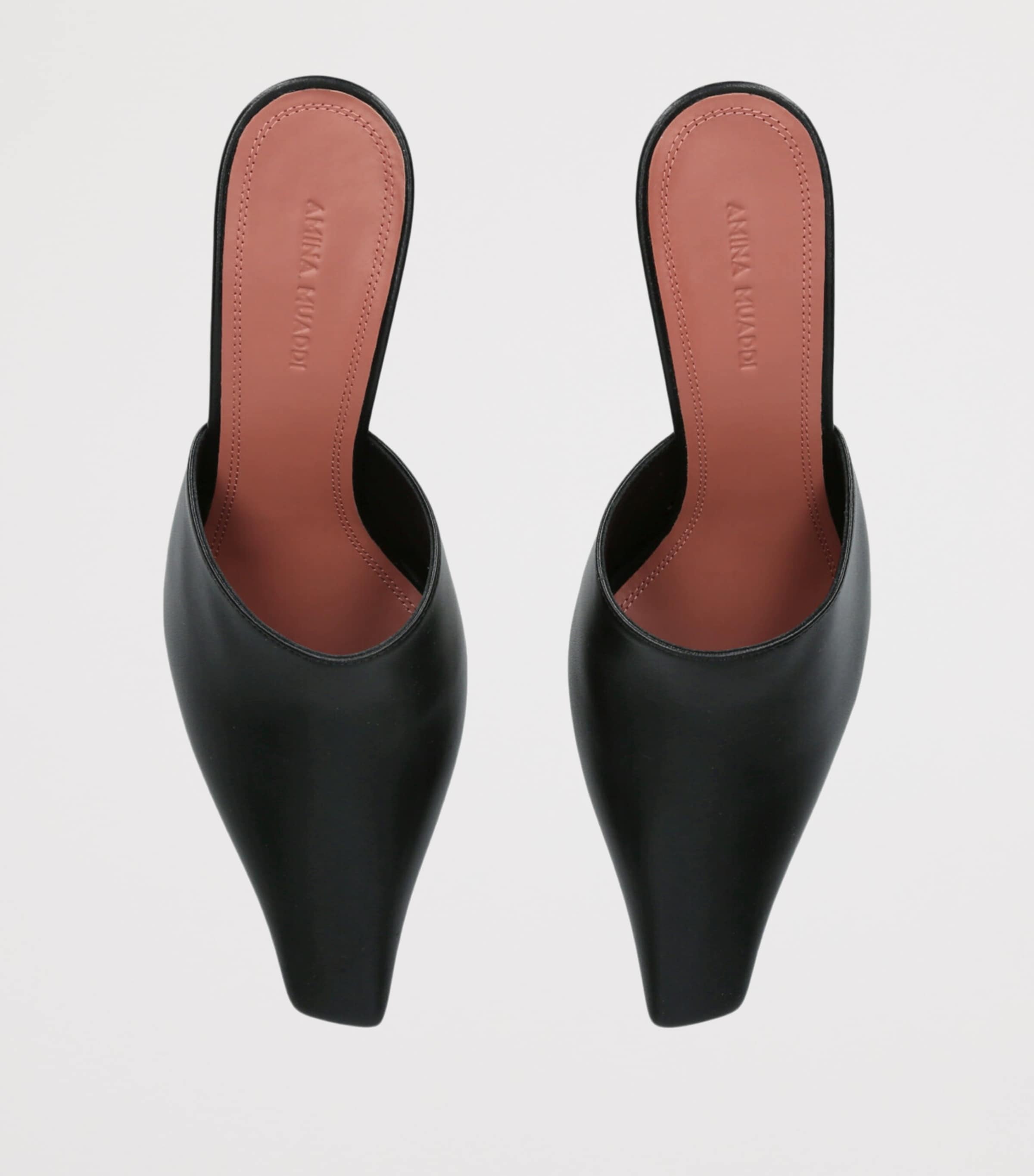 Leather Jamie Heeled Mules 80 BLACK Image 4