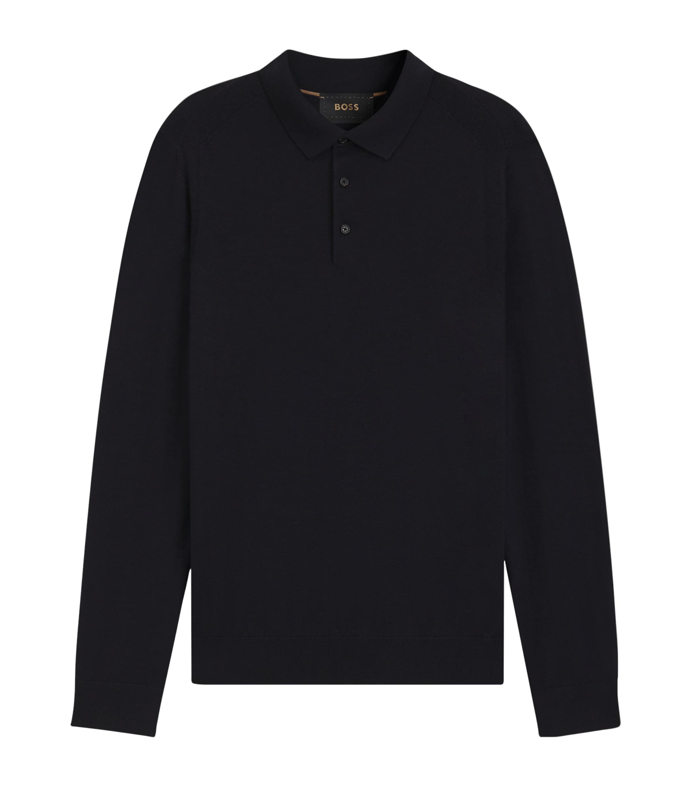 BOSS Mens Wool-Silk-Cashmere Polo Sweater Image 1