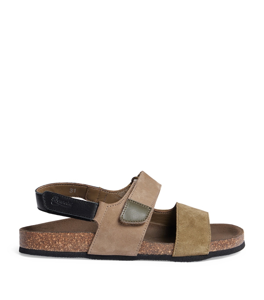 Bonpoint Suede Luth Sandals Kaki Fonce Image 1