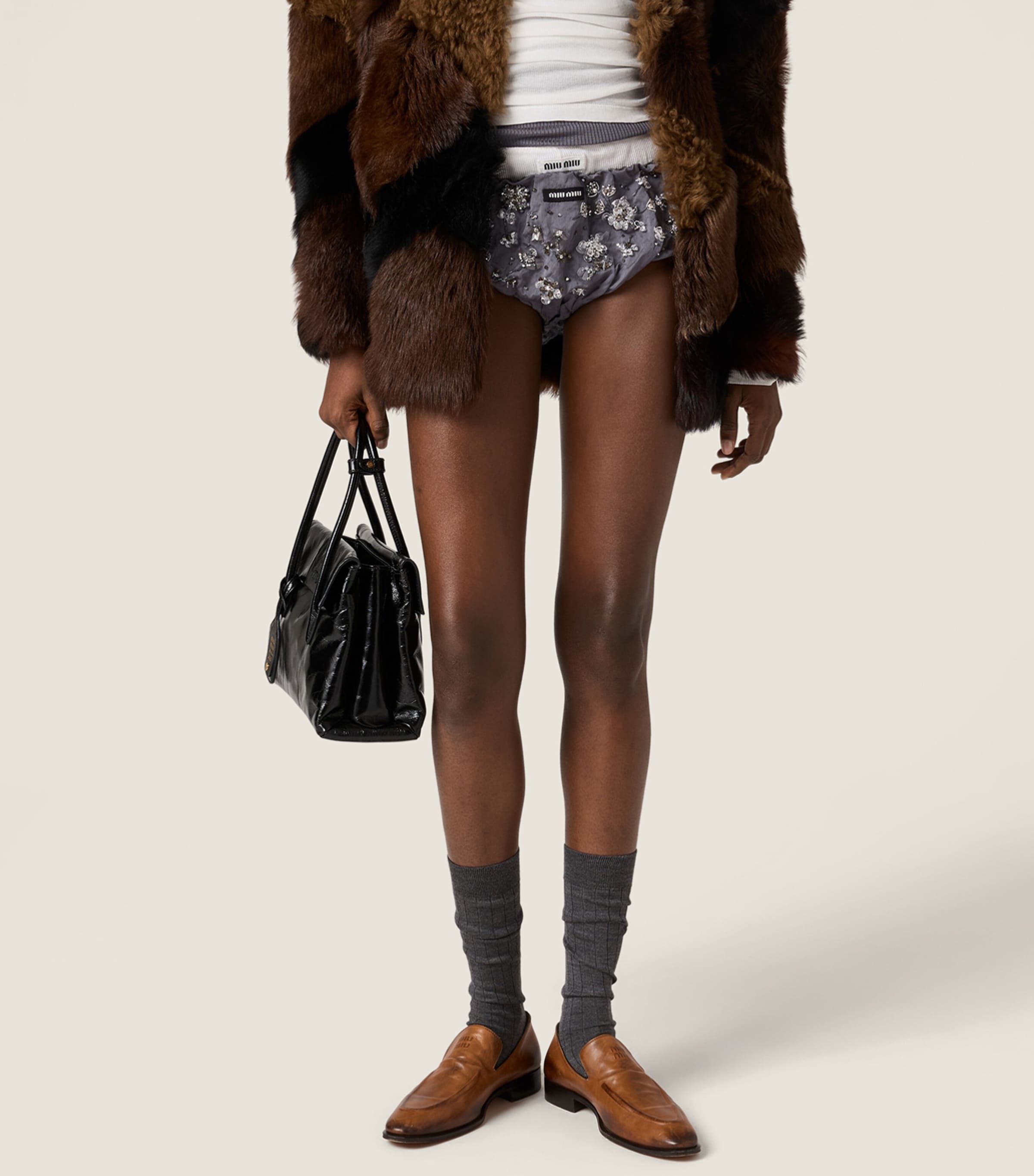 Miu Miu Womens Embellished Cotton-Blend Briefs Image 5