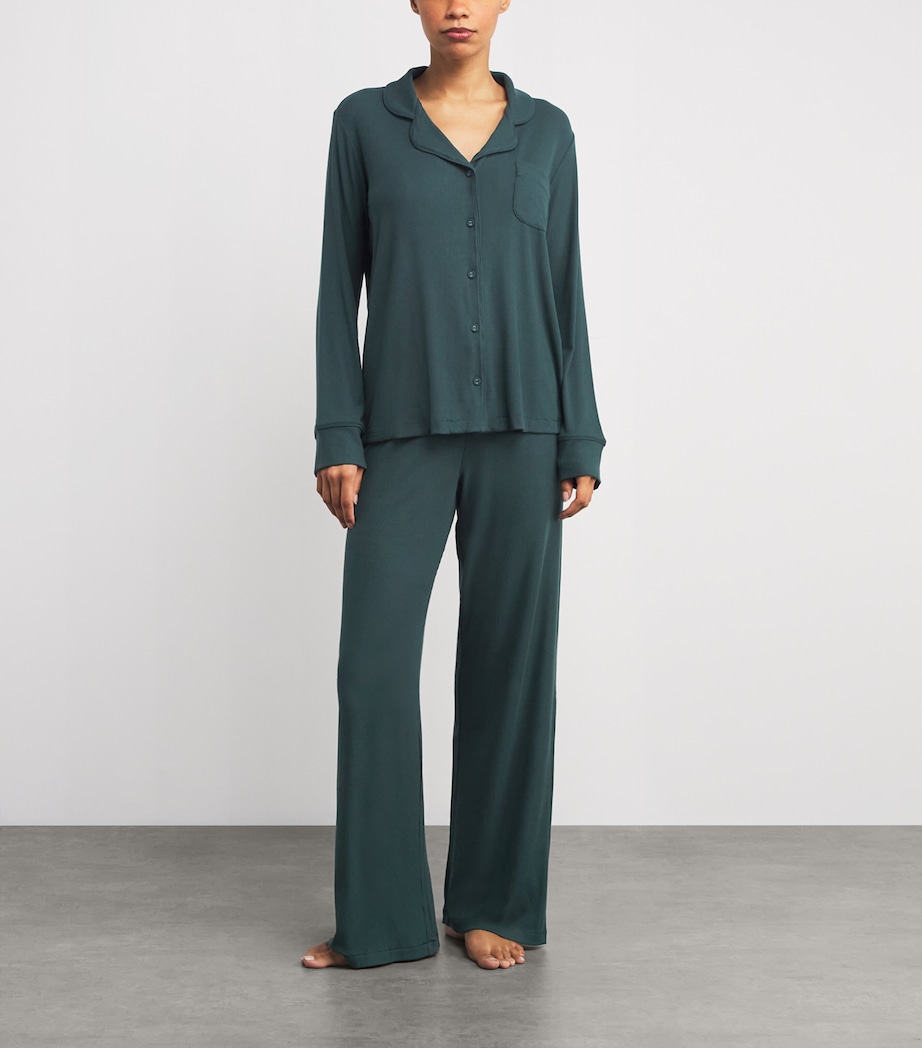 Ribbed Soft Lounge Pyjama Set CYPRESS Image 2