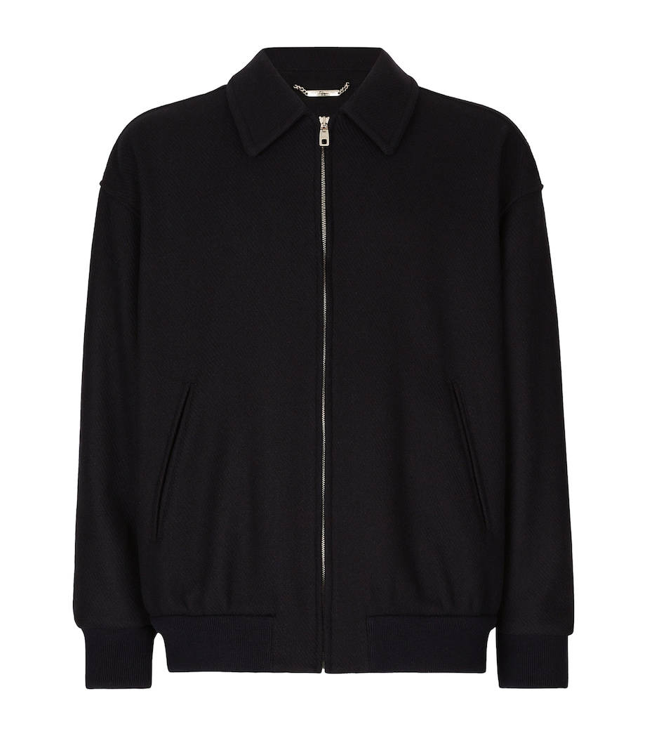 Wool-Blend Bomber Jacket B0665-VERY DARK BLUE Image 1