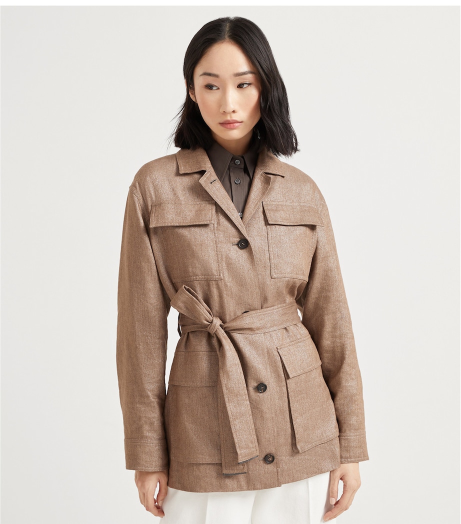 Techno Linen-Blend Sparkling Safari Blazer C004 Image 3