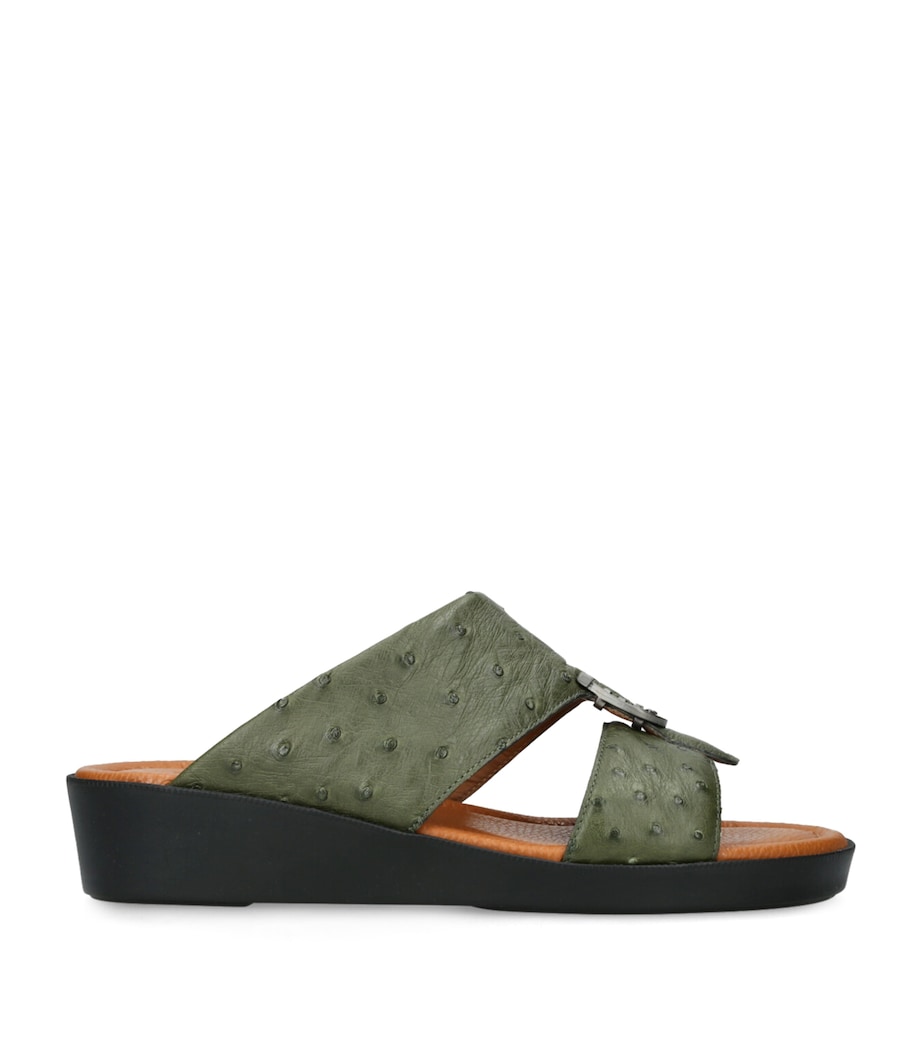 Leather Struzzo Sandals DARK GREEN Image 1